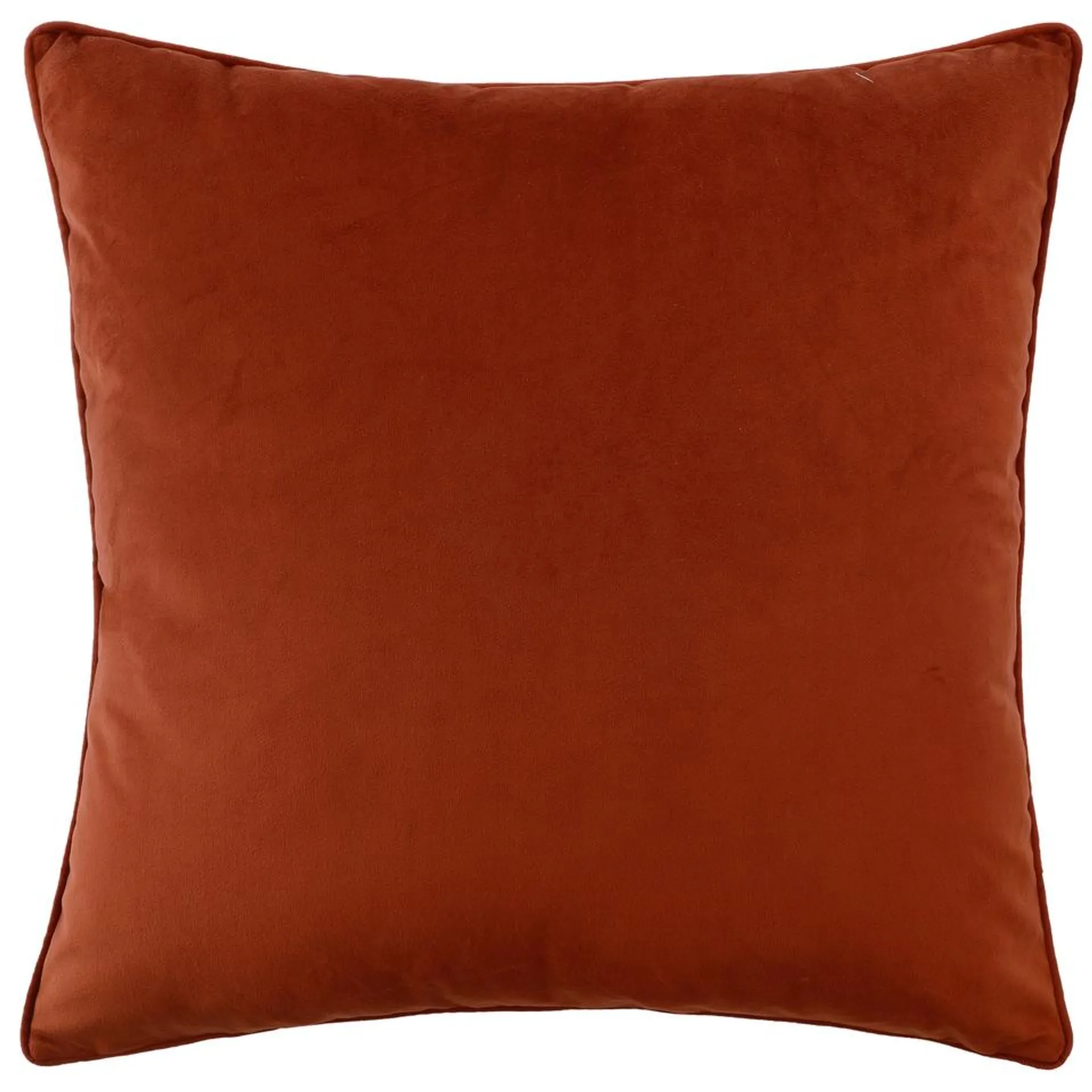 Large Plain Velvet Cushion - Rust - 58x58cn