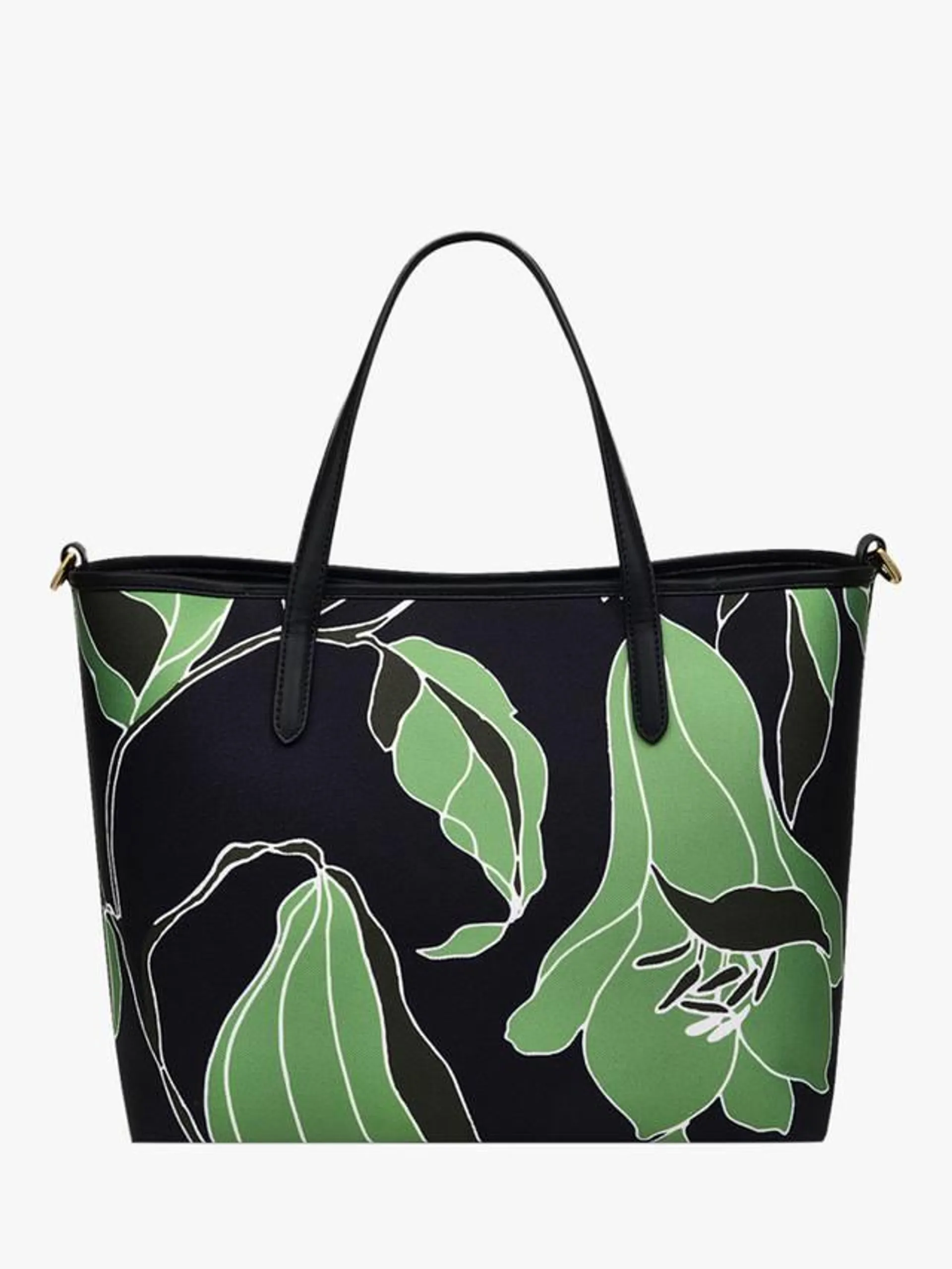 Southwell Gardens Oversized Floral Print Grab Bag, Black