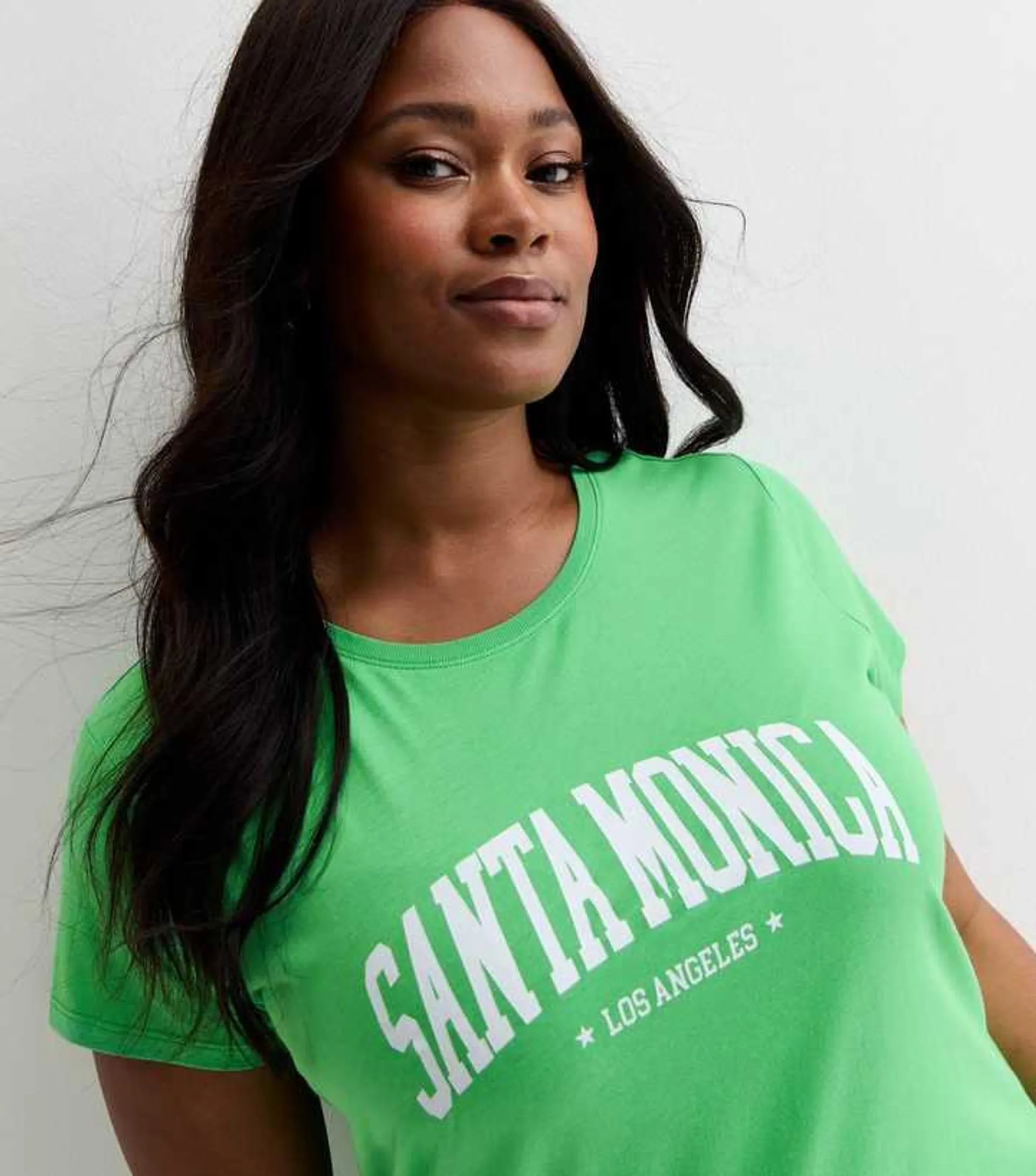 Curves Green Santa Monica Cotton T-Shirt