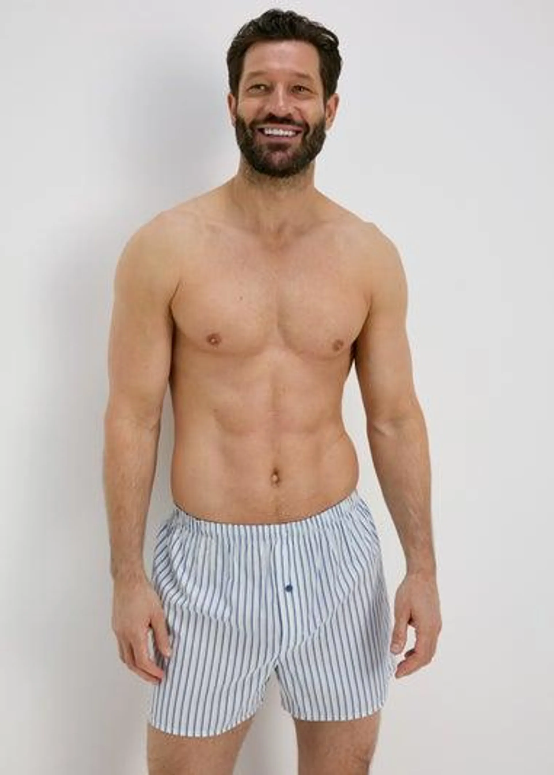 5 Pack Blue Cotton Woven Boxers