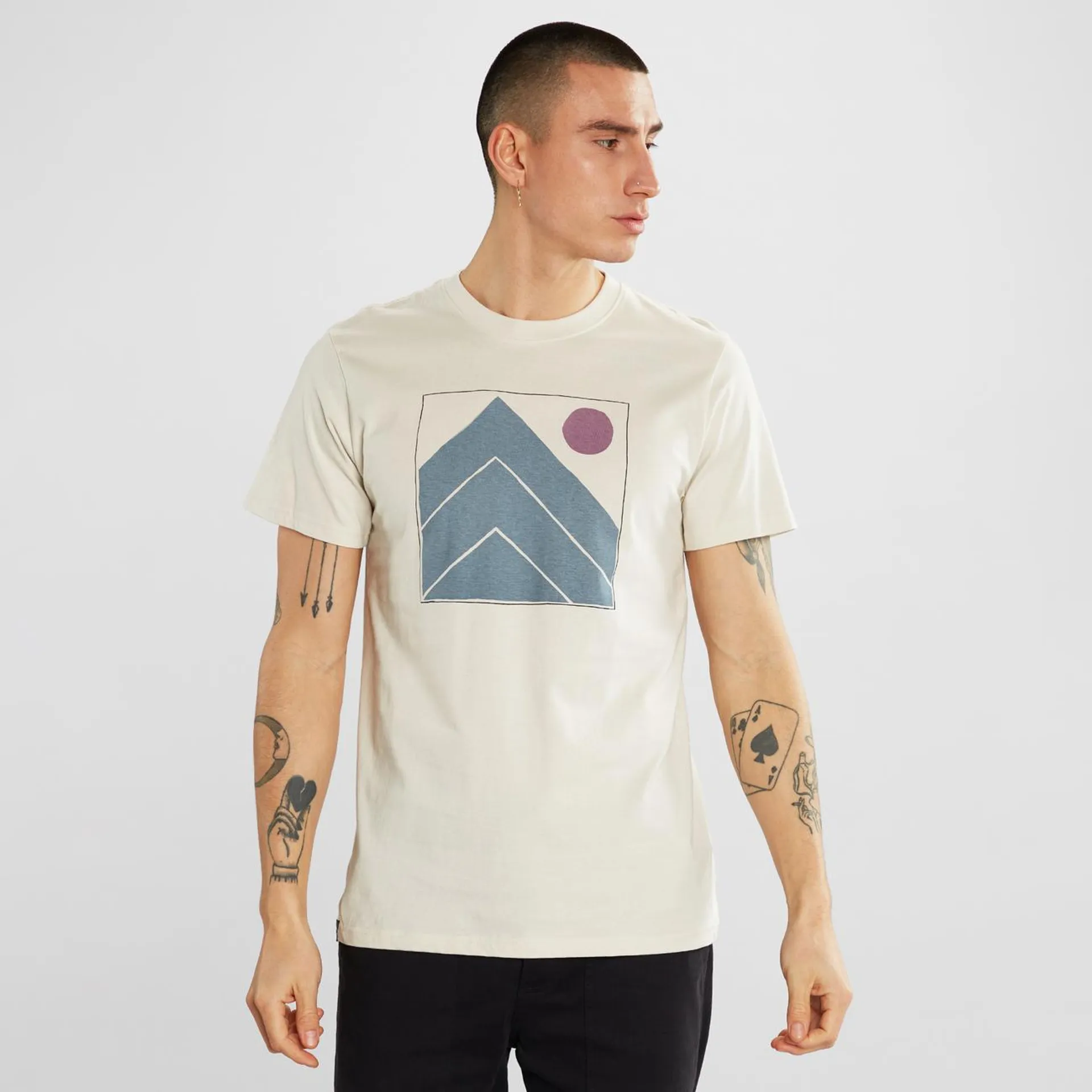 T-shirt Stockholm Square Peaks Oat White