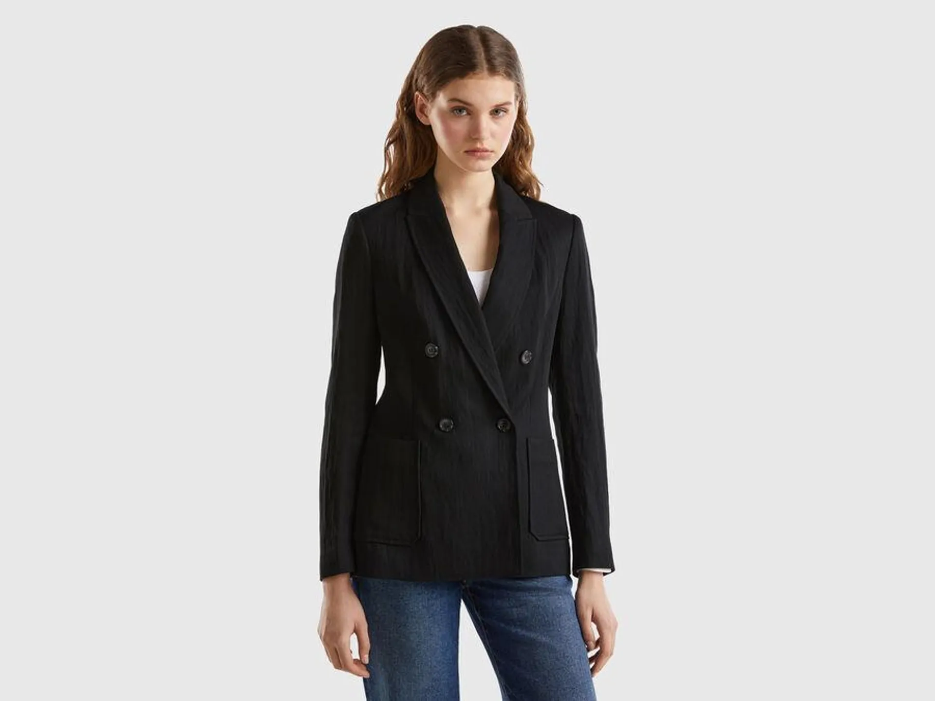 Double-breasted blazer in sustainable viscose blend