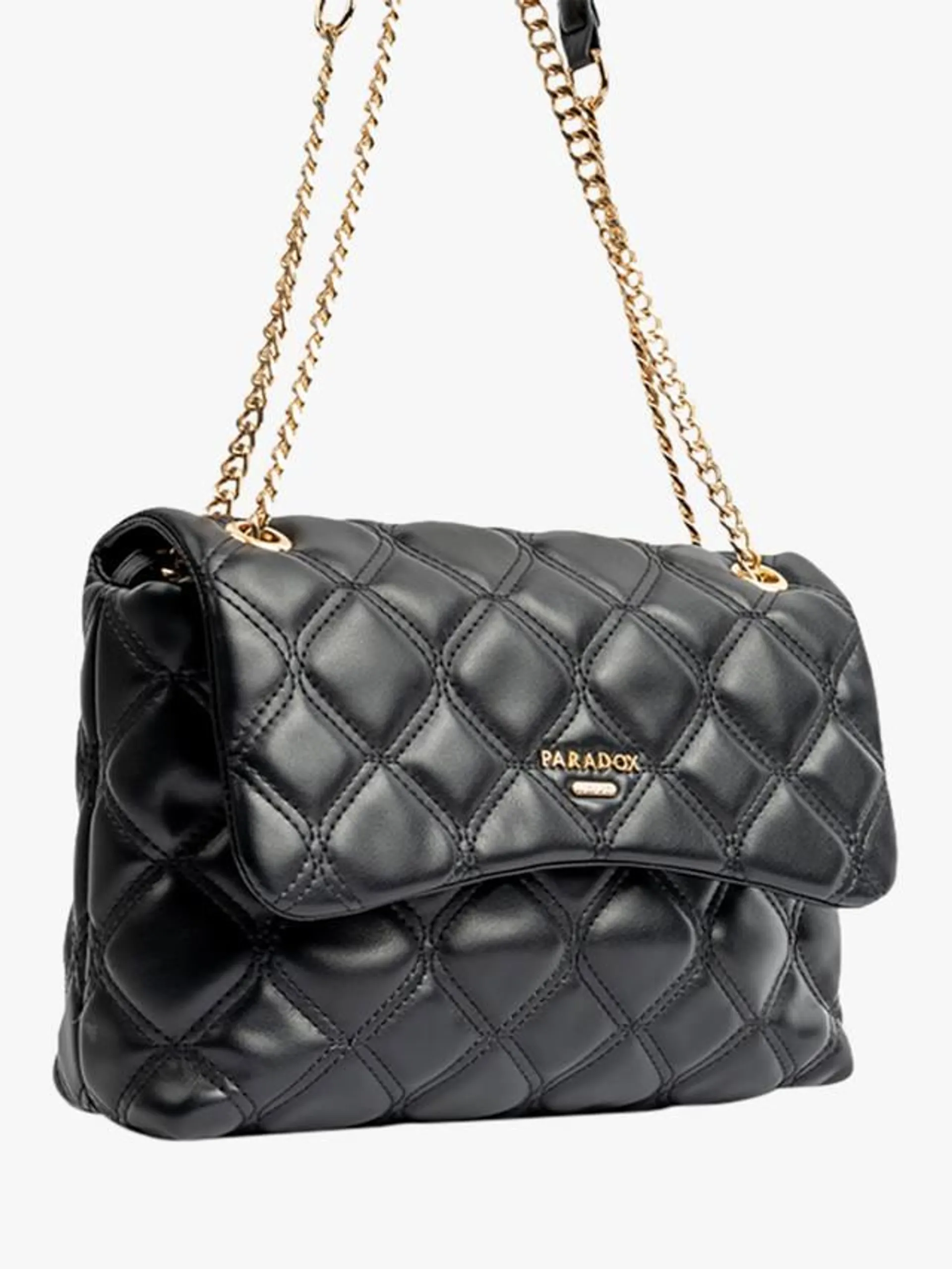 Oberon Quilted Shoulder Bag, Black