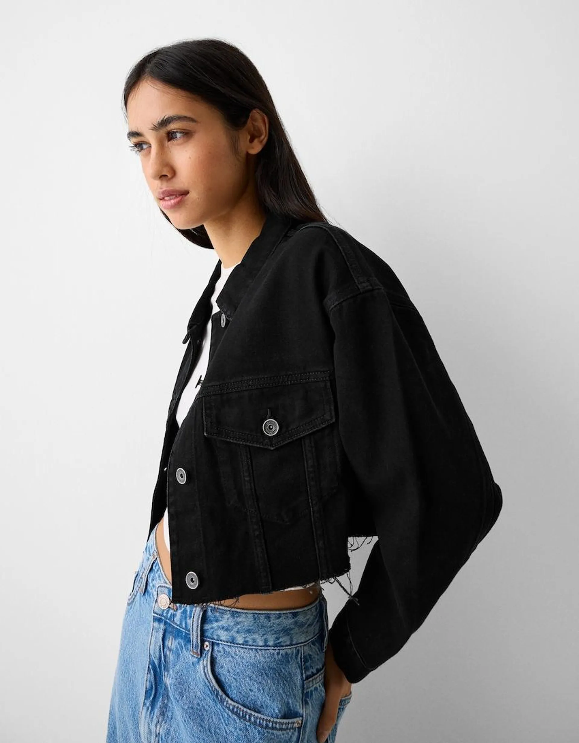 Cropped denim jacket