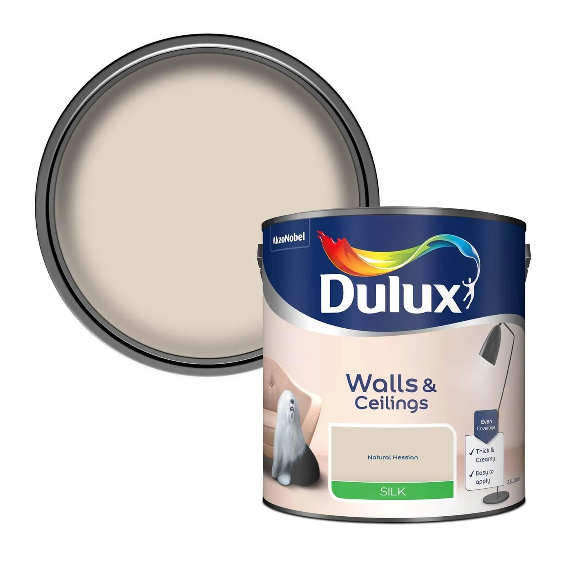 Dulux Silk Emulsion Paint Natural Hessian - 2.5L