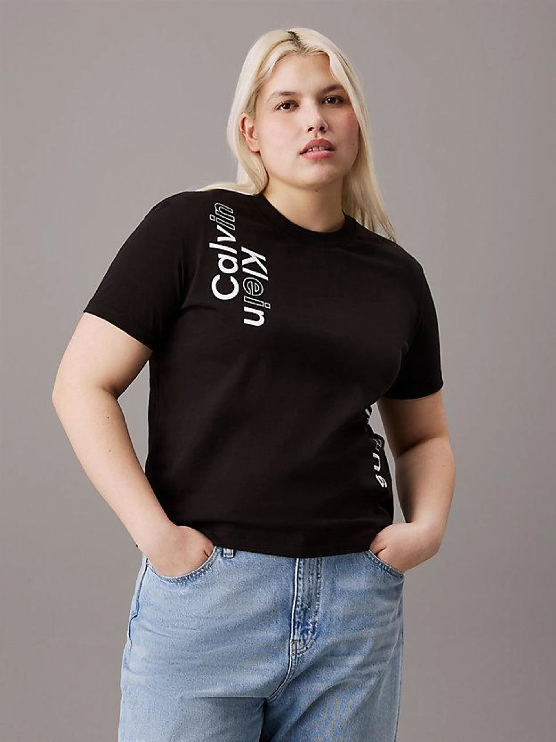 Plus Size Multi Logo T-shirt