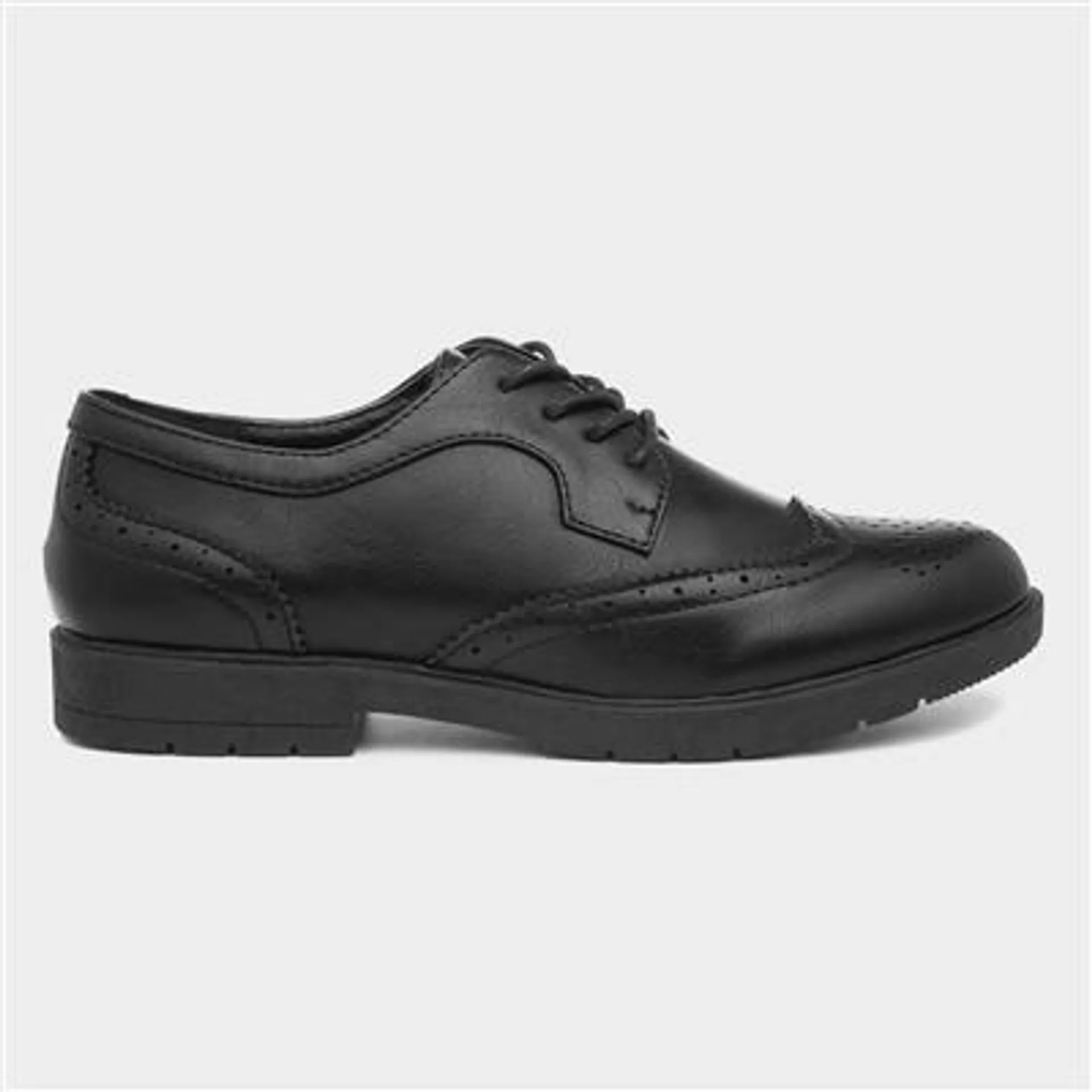 Agnes Womens Brogue Lace Up Shoe in Black