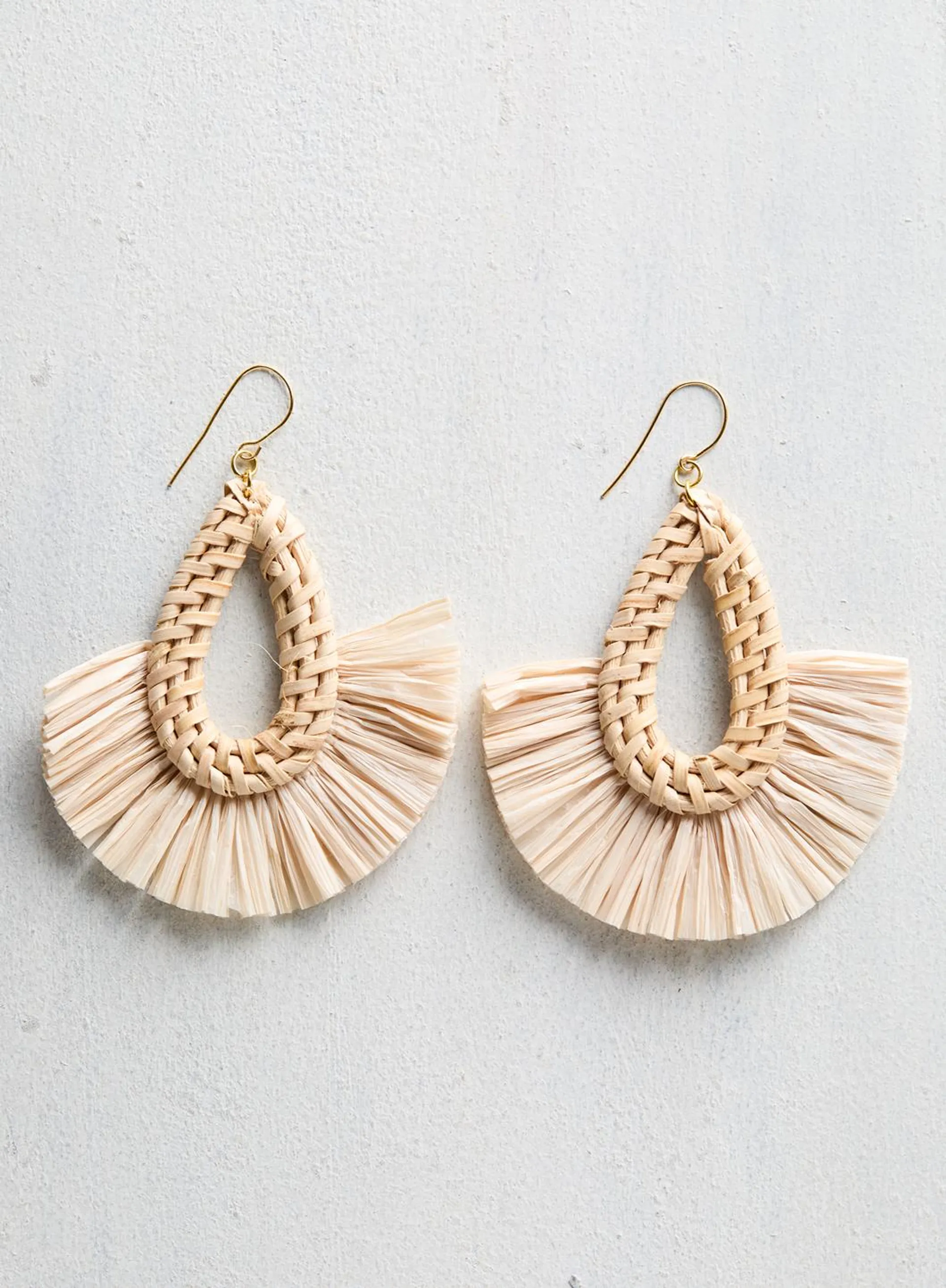 Rattan Fan Earrings