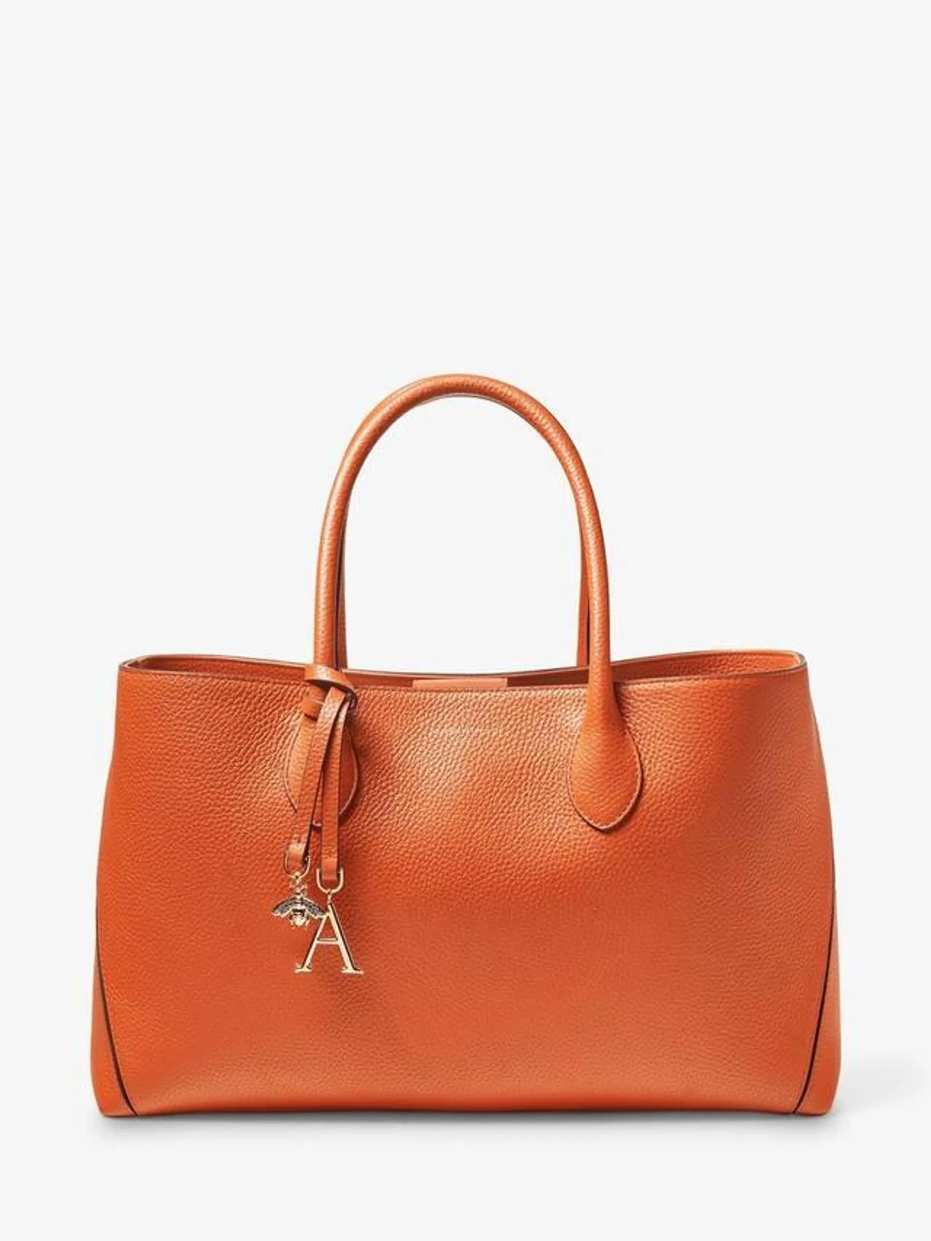 Pebble Leather London Tote Bag, Orange