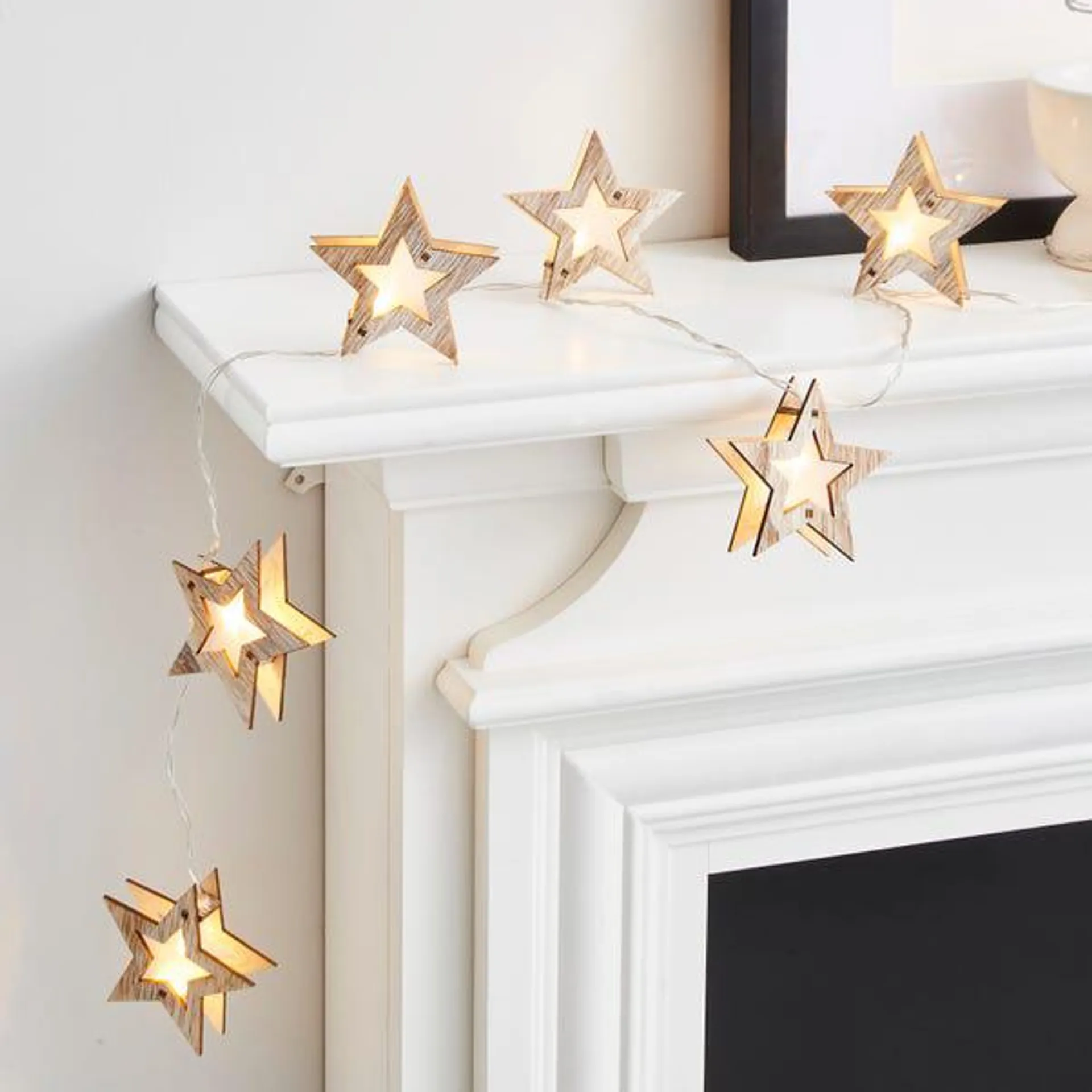 Wooden Star LED String Lights