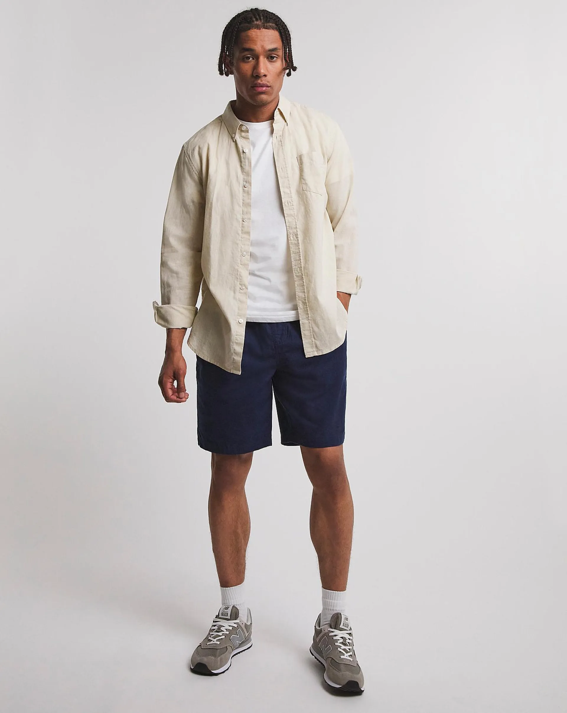 Linen Mix Elasticated Short