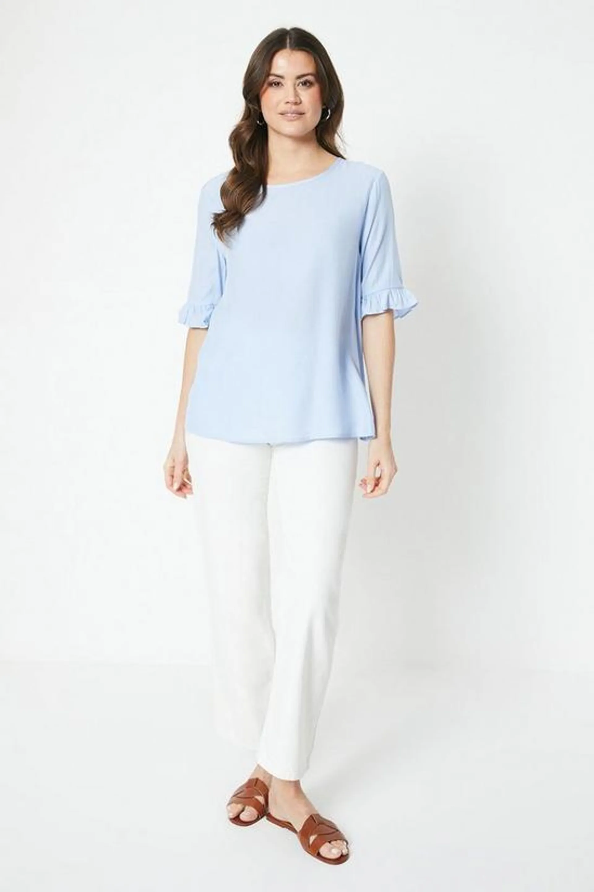 Frill Sleeve Boxy Top