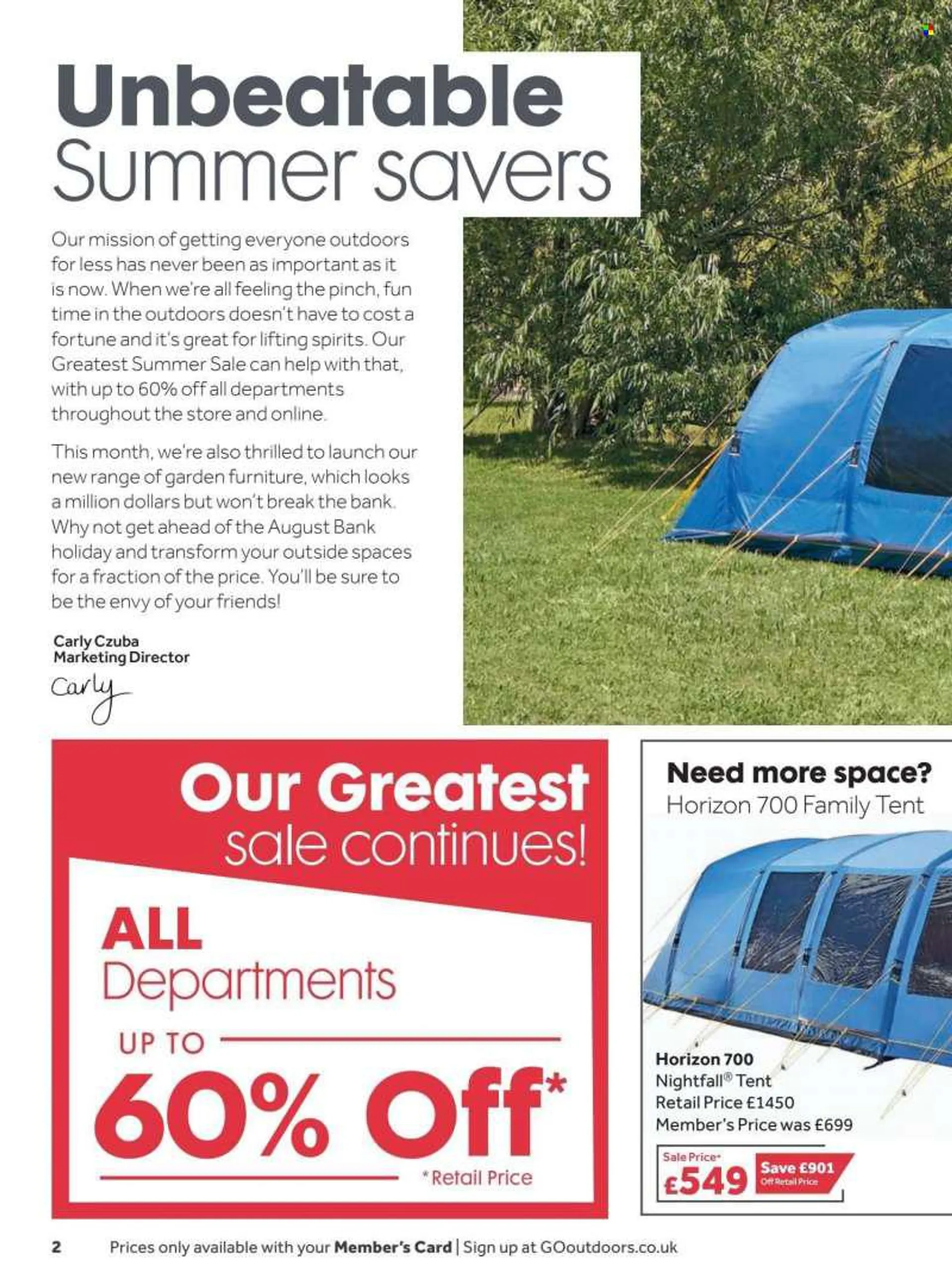 GO Outdoors offer  - 19.7.2022 - 22.8.2022 - Sales products - tent. Page 2.