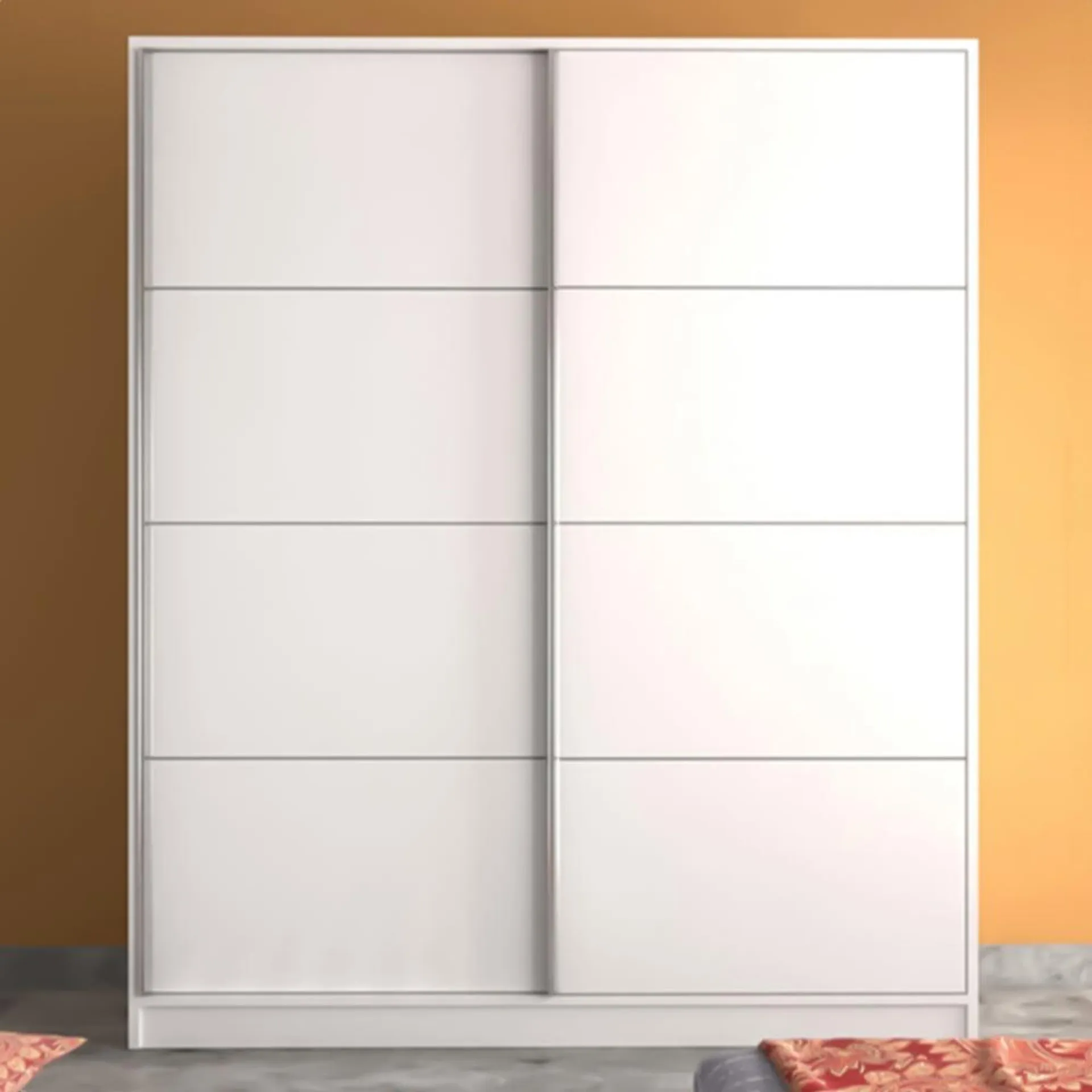 Evu Sabro 2 Door White Sliding Wardrobe