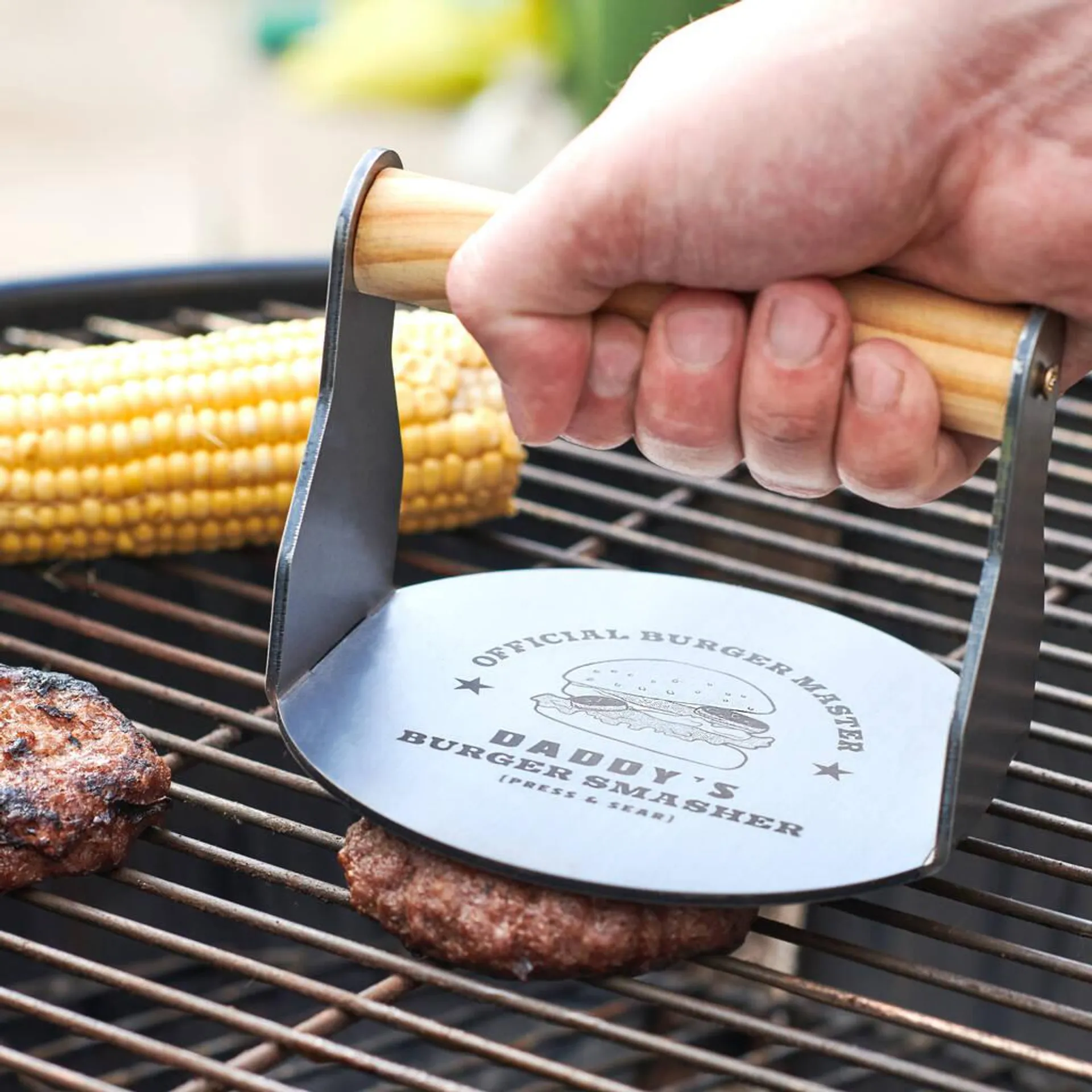 Personalised Stainless Steel Burger Smasher
