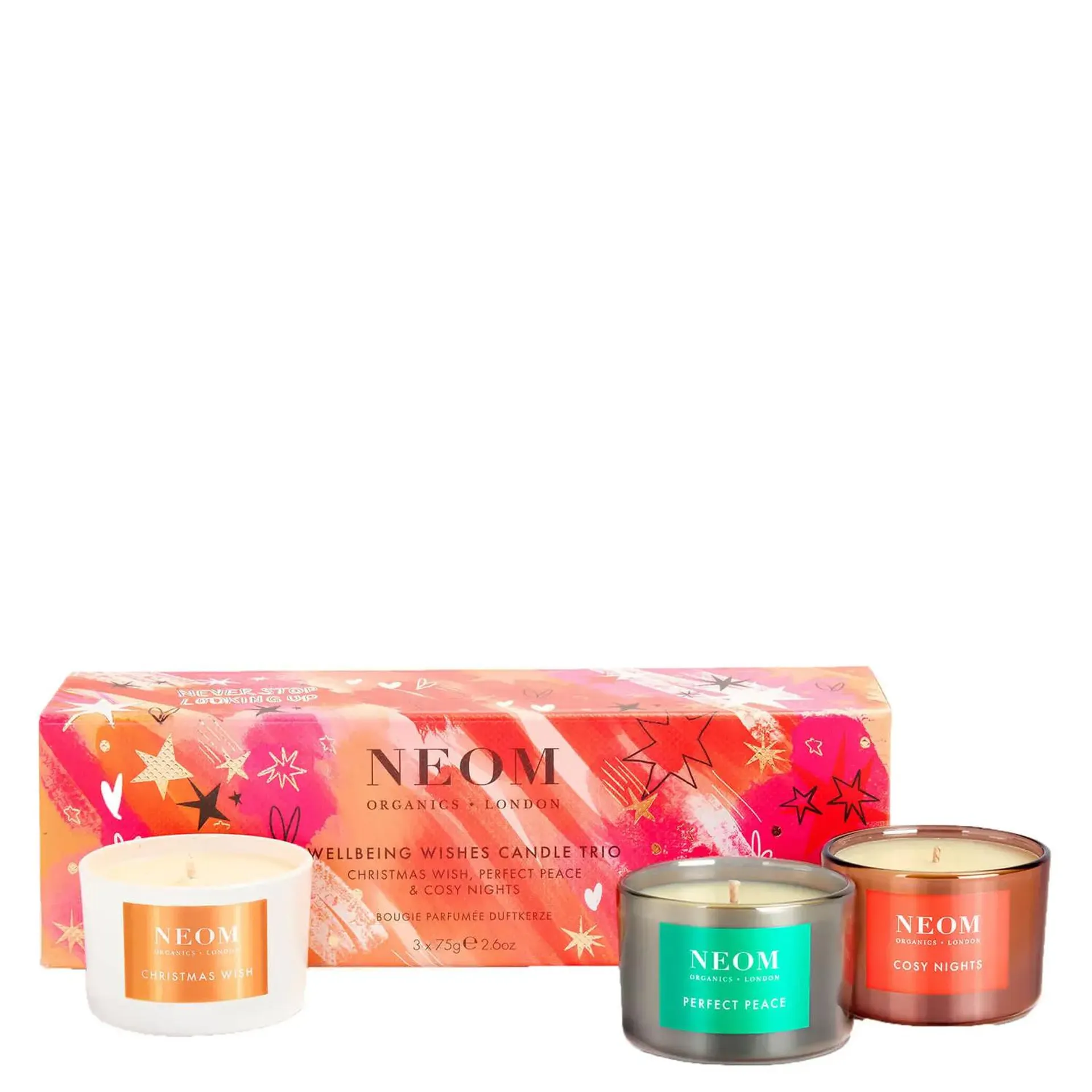 Neom Organics London Scent To Make You Feel Good Wellbeing Wishes Candle Trio Gift Set