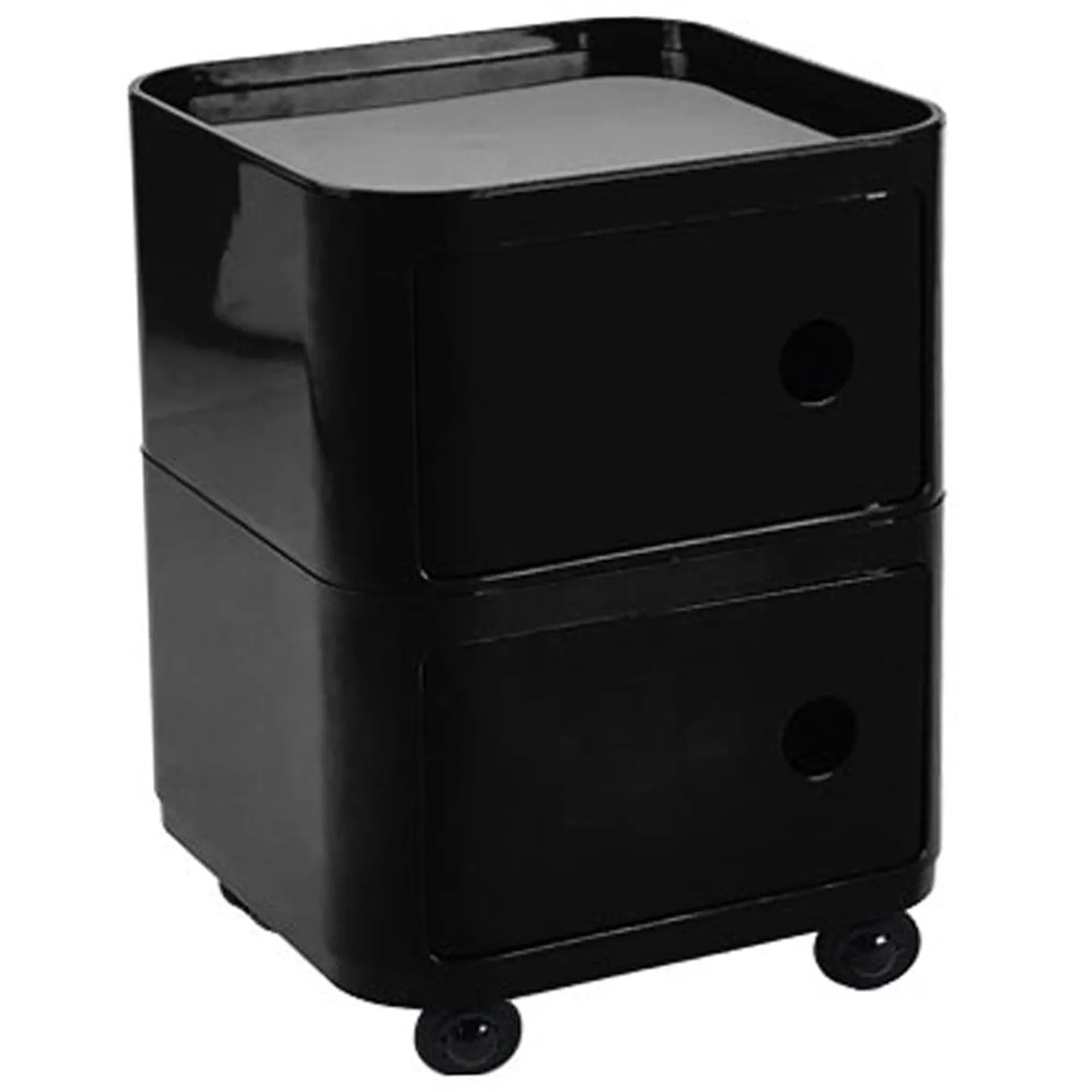 Living and Home 2 Tier Black Square Plastic Storage Drawer