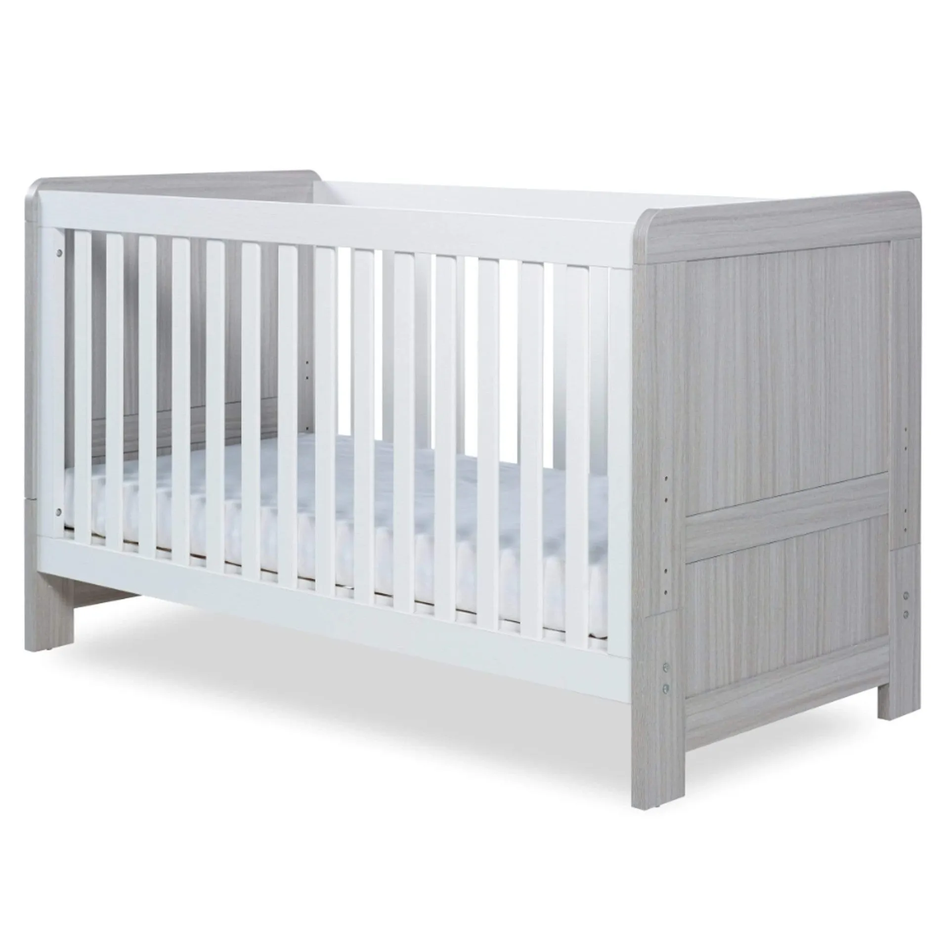 Ickle Bubba Pembrey Cot Bed Ash Grey & White