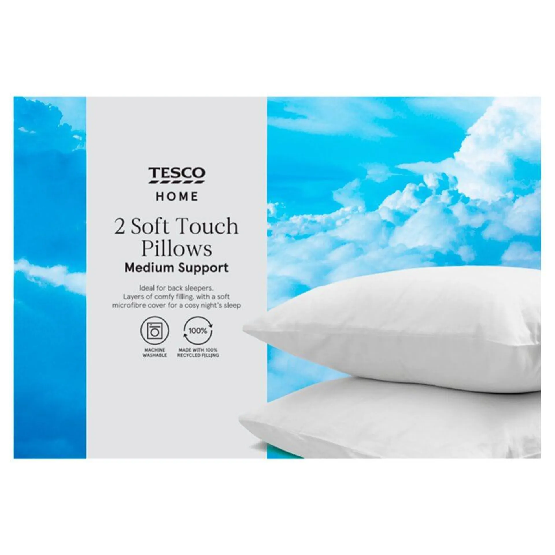 Tesco Soft Touch Pillow 2 Pack (Medium)