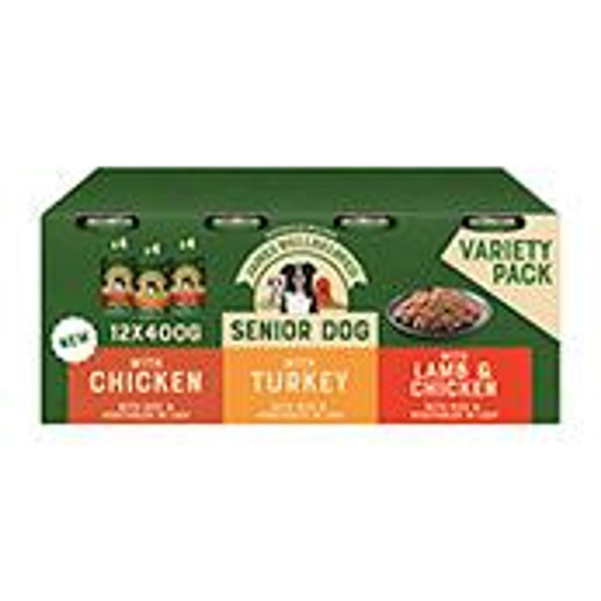 James Wellbeloved Wet Senior Dog Food Turkey, Lamb & Chicken Tins 12 x 400g