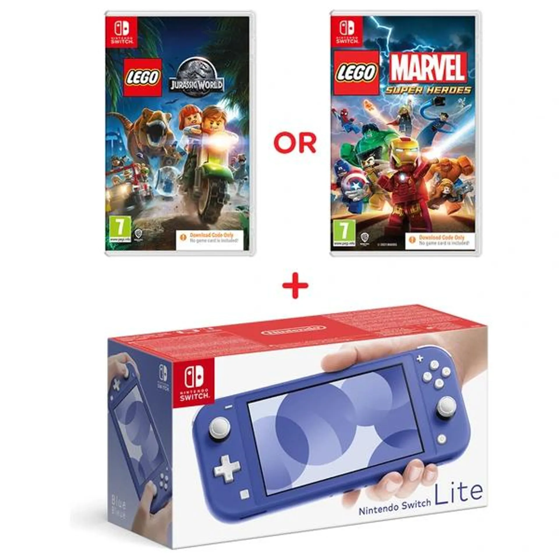 Nintendo Switch Lite (Blue) & Select LEGO Code in Box Game