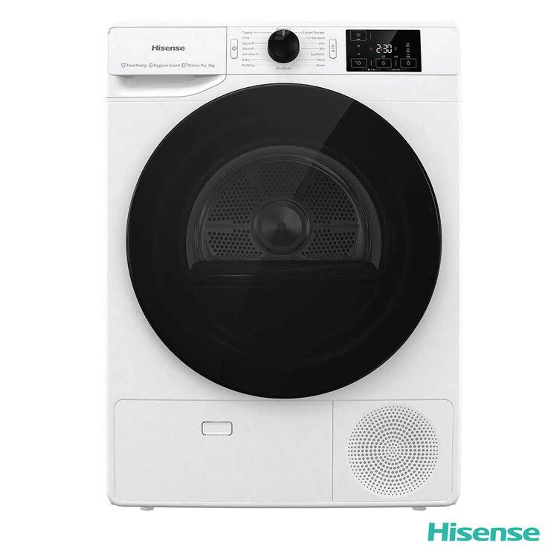 Hisense DHGE904, 9kg, Heat Pump Dryer, A Rated in White