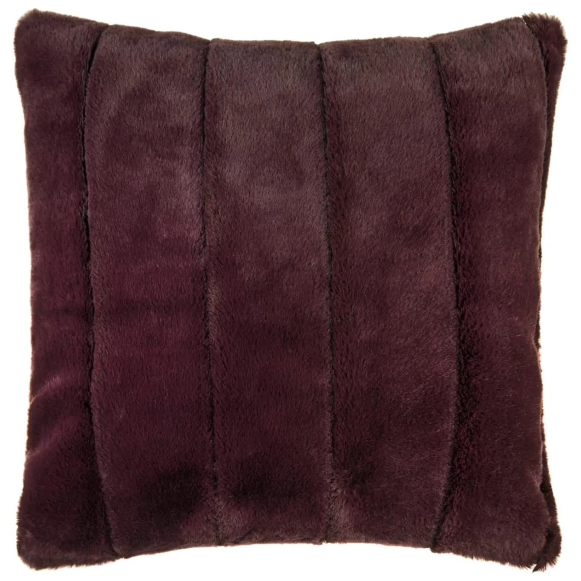 Ridged Faux Fur Cushion - Mauve