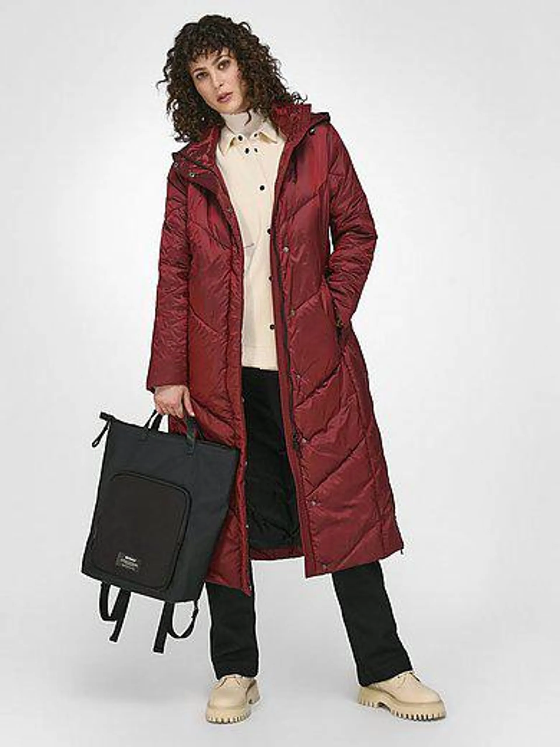 Quilted coat with hood