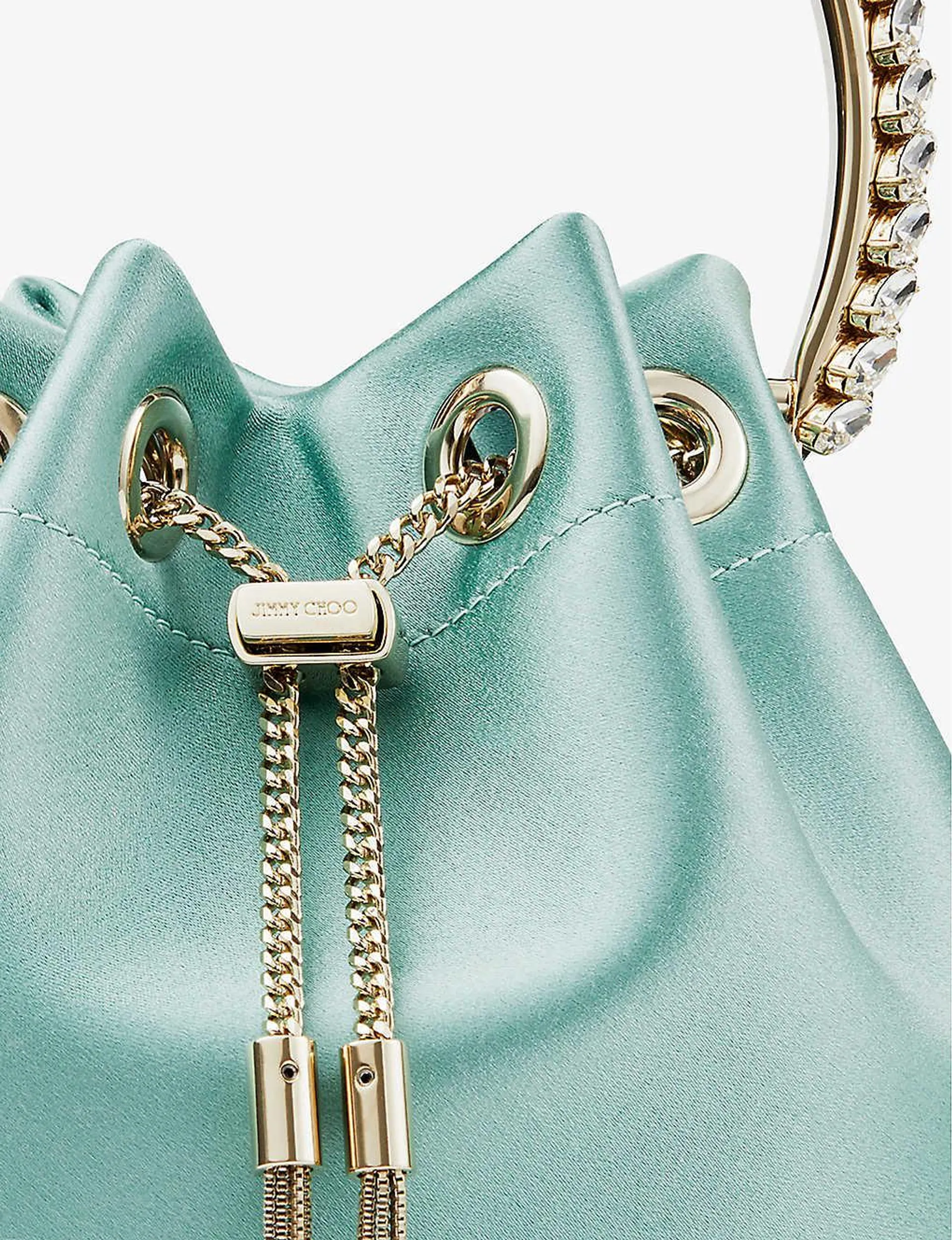 Bon Bon crystal-embellished satin top-handle bag