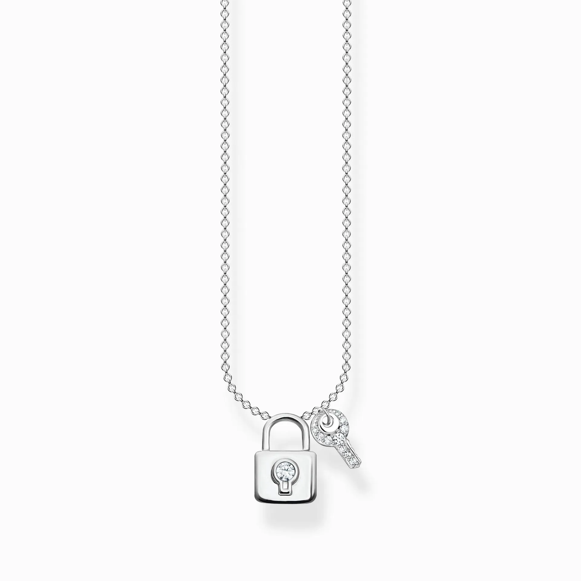 Necklace lock with key silver