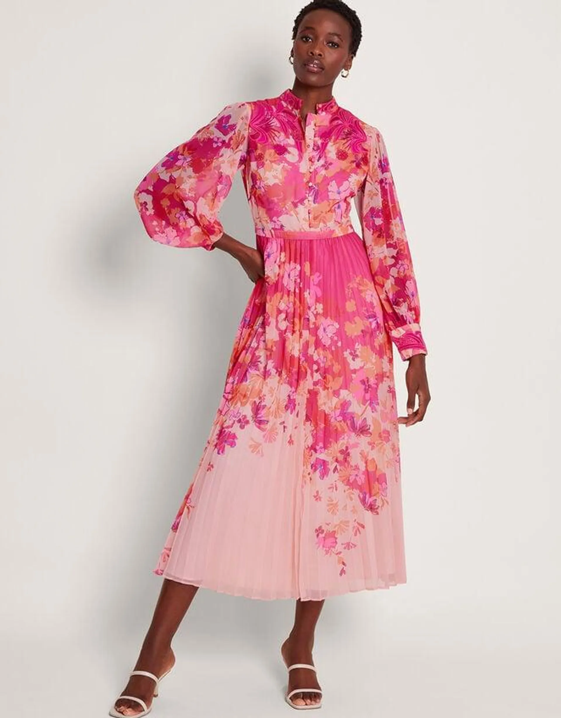 Floryn Floral Shirt Dress Pink