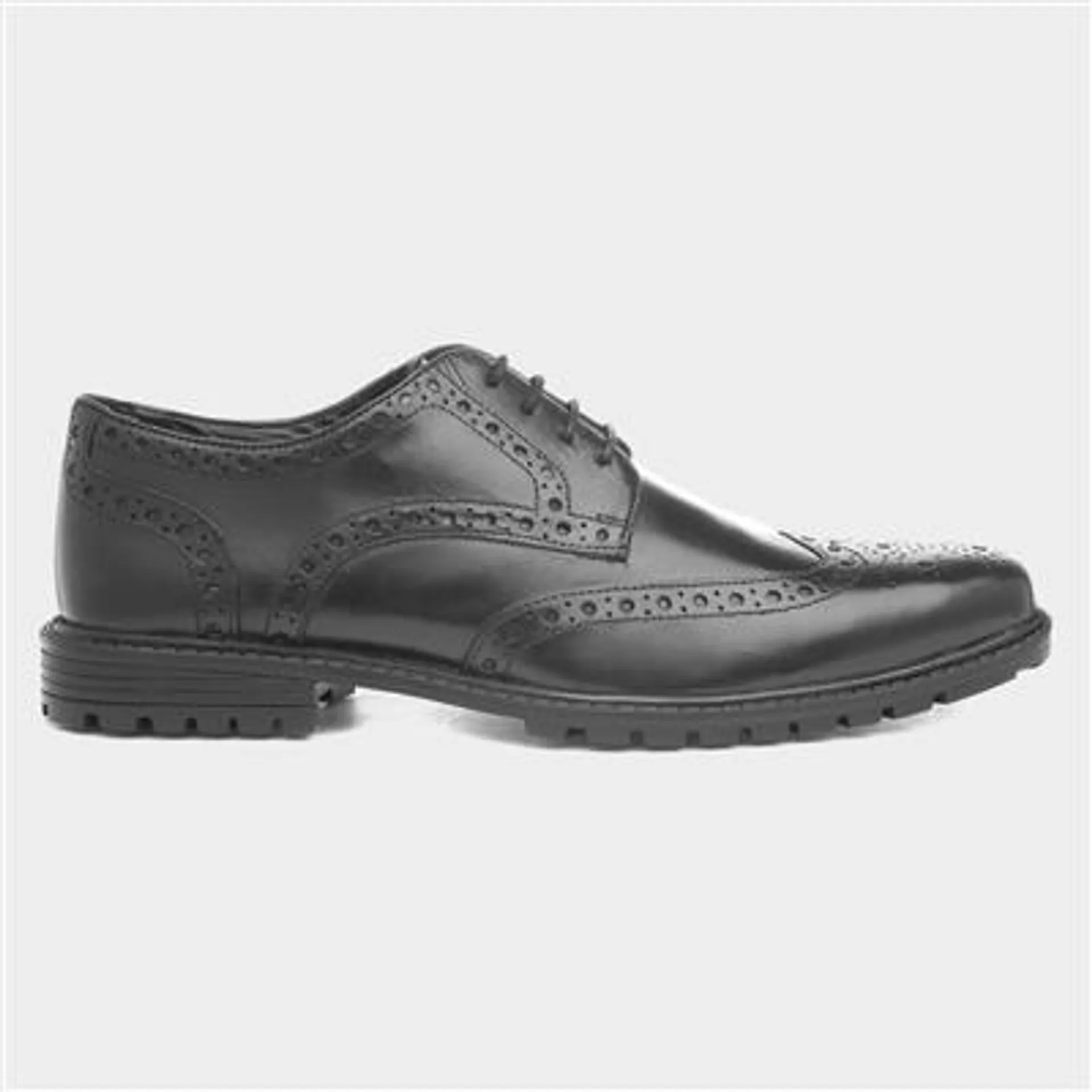 Cruise Mens Black Leather Brogue Shoe