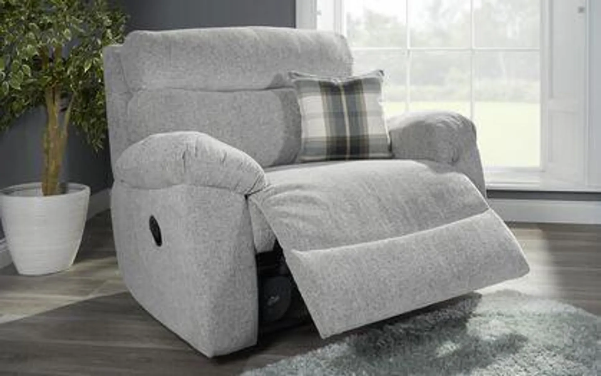 Cloud Fabric Love Seat Manual Recliner