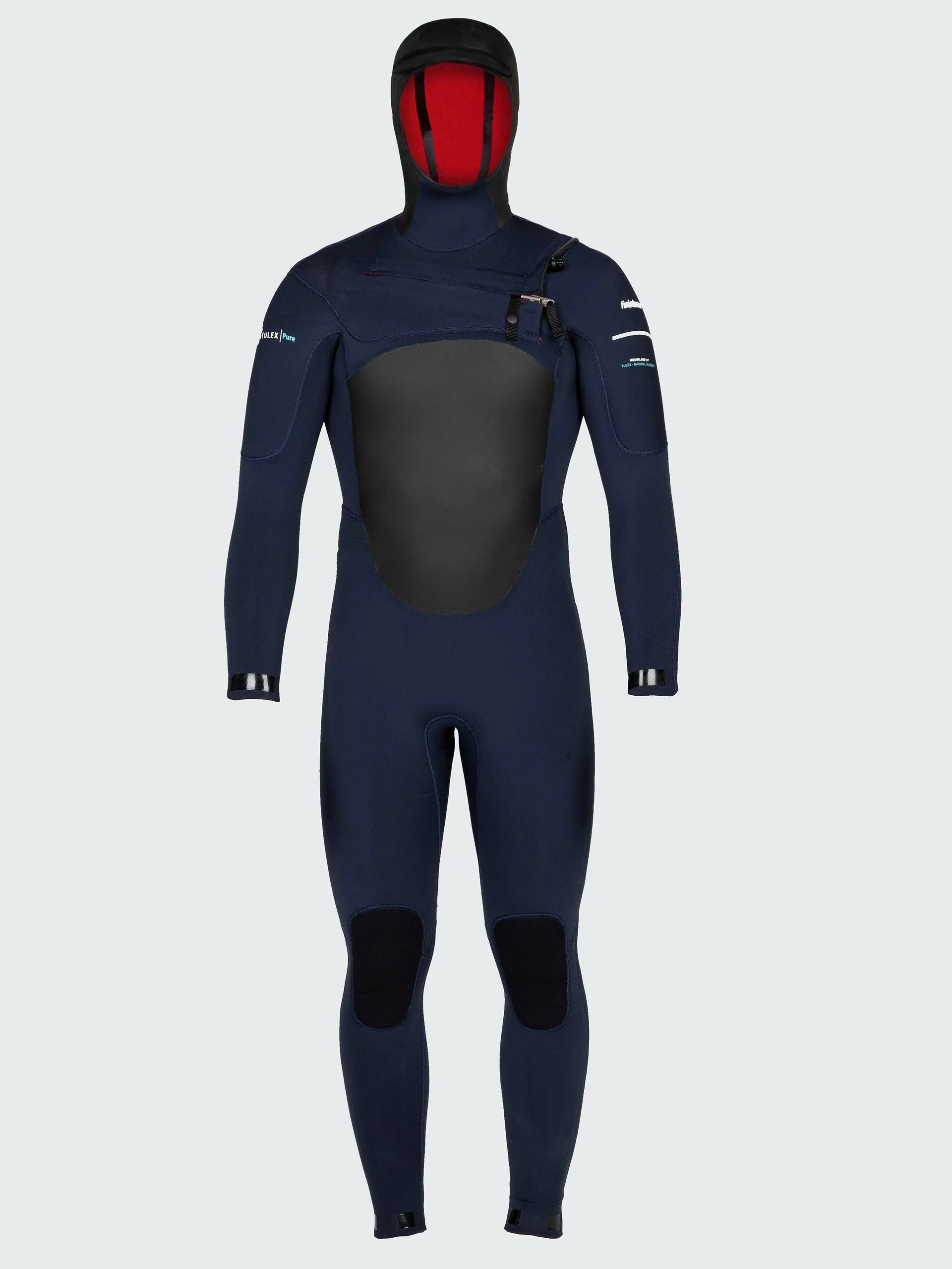 5mm Yulex® hooded chest zip surf wetsuit in ink blue