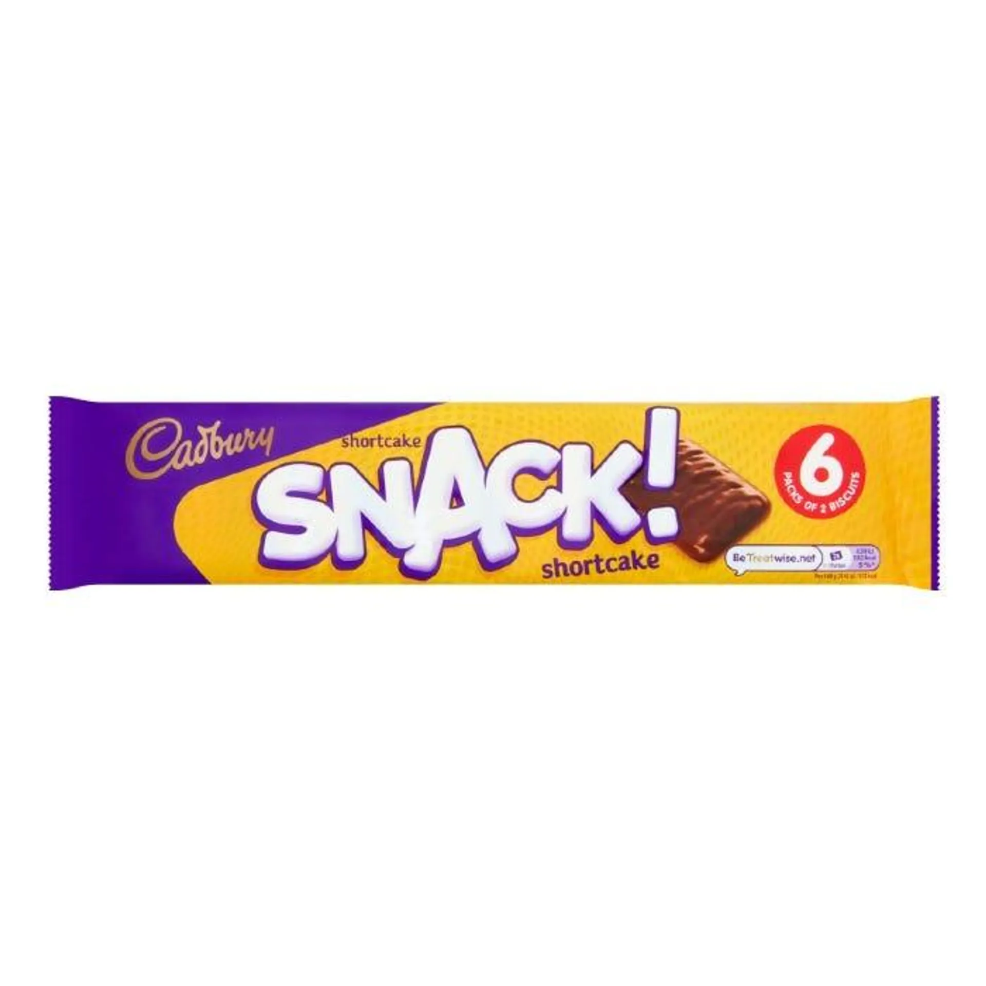 Cadbury Snack Shortcake Chocolate Biscuit 6 Pack 120g