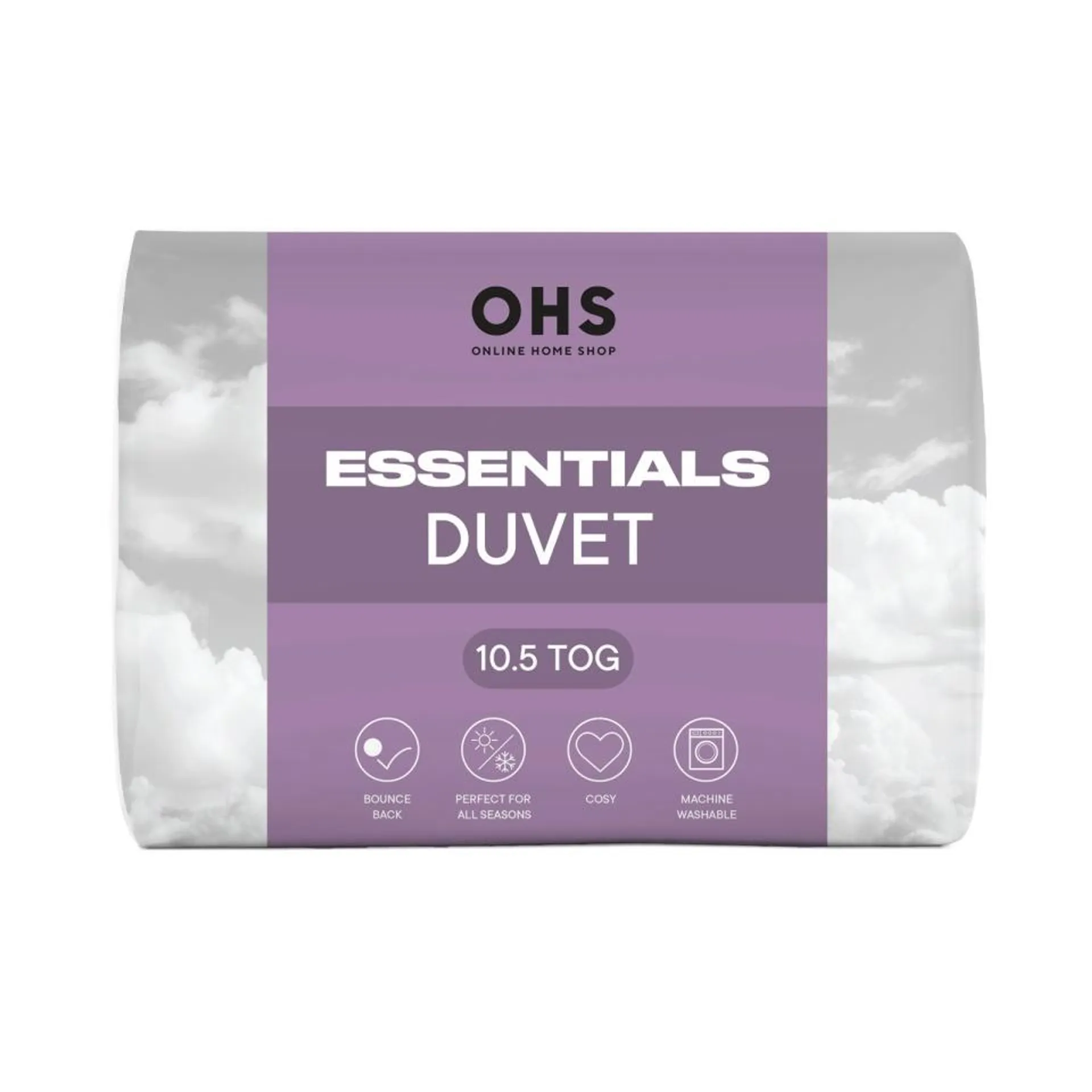 Brentfords Lightweight Anti-Allergy Breathable 10.5 Tog Quilt Duvet, King - White