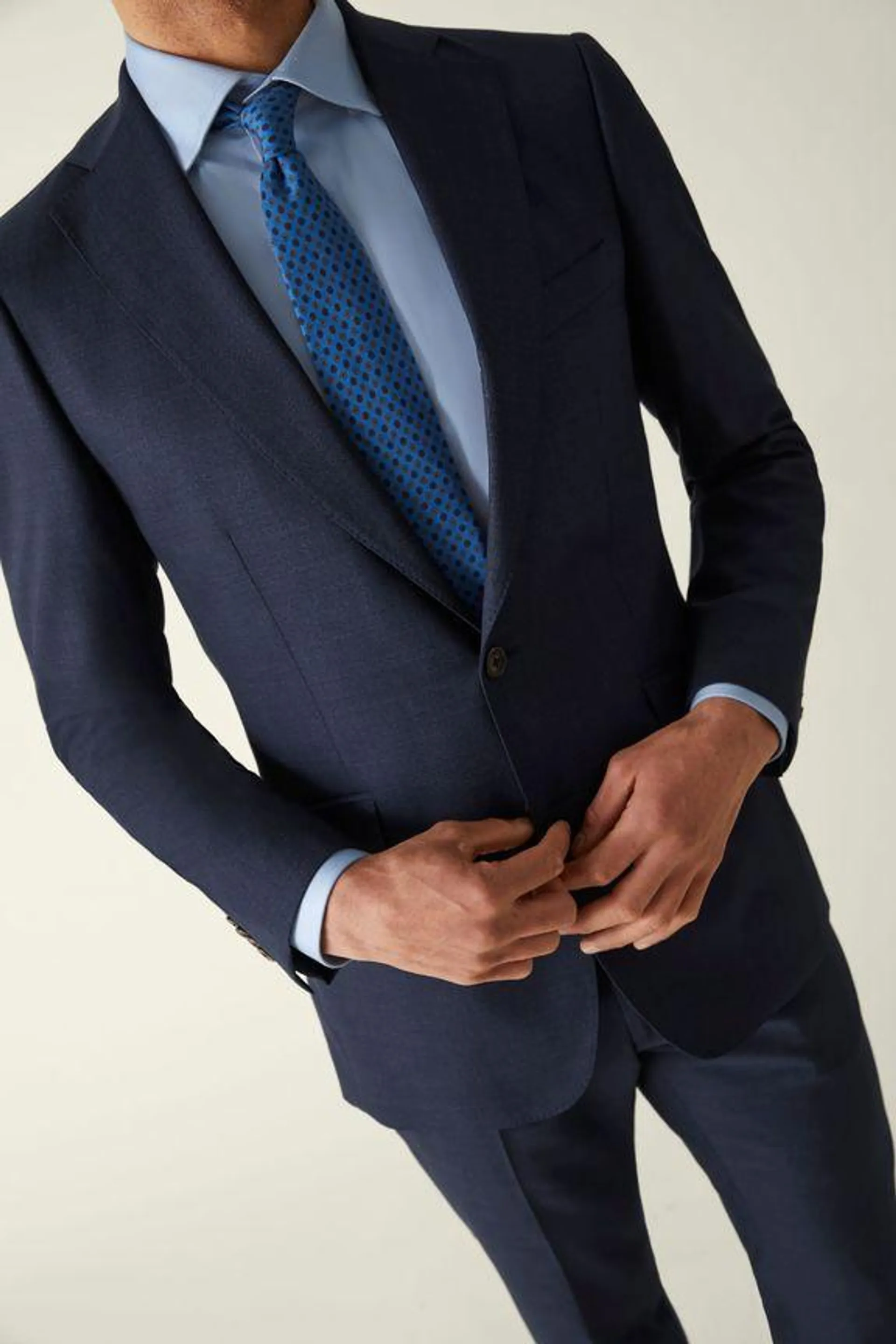 Dark navy two-piece suit