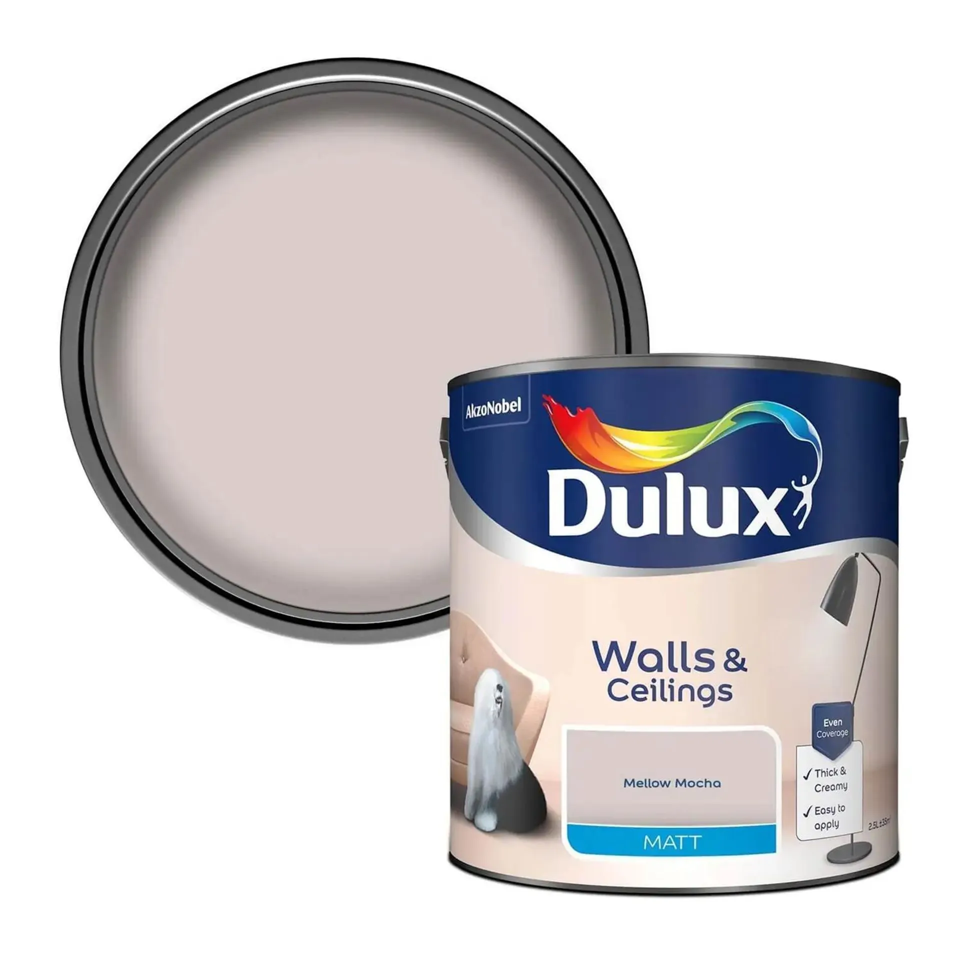 Dulux Matt Emulsion Paint Mellow Mocha - 2.5L