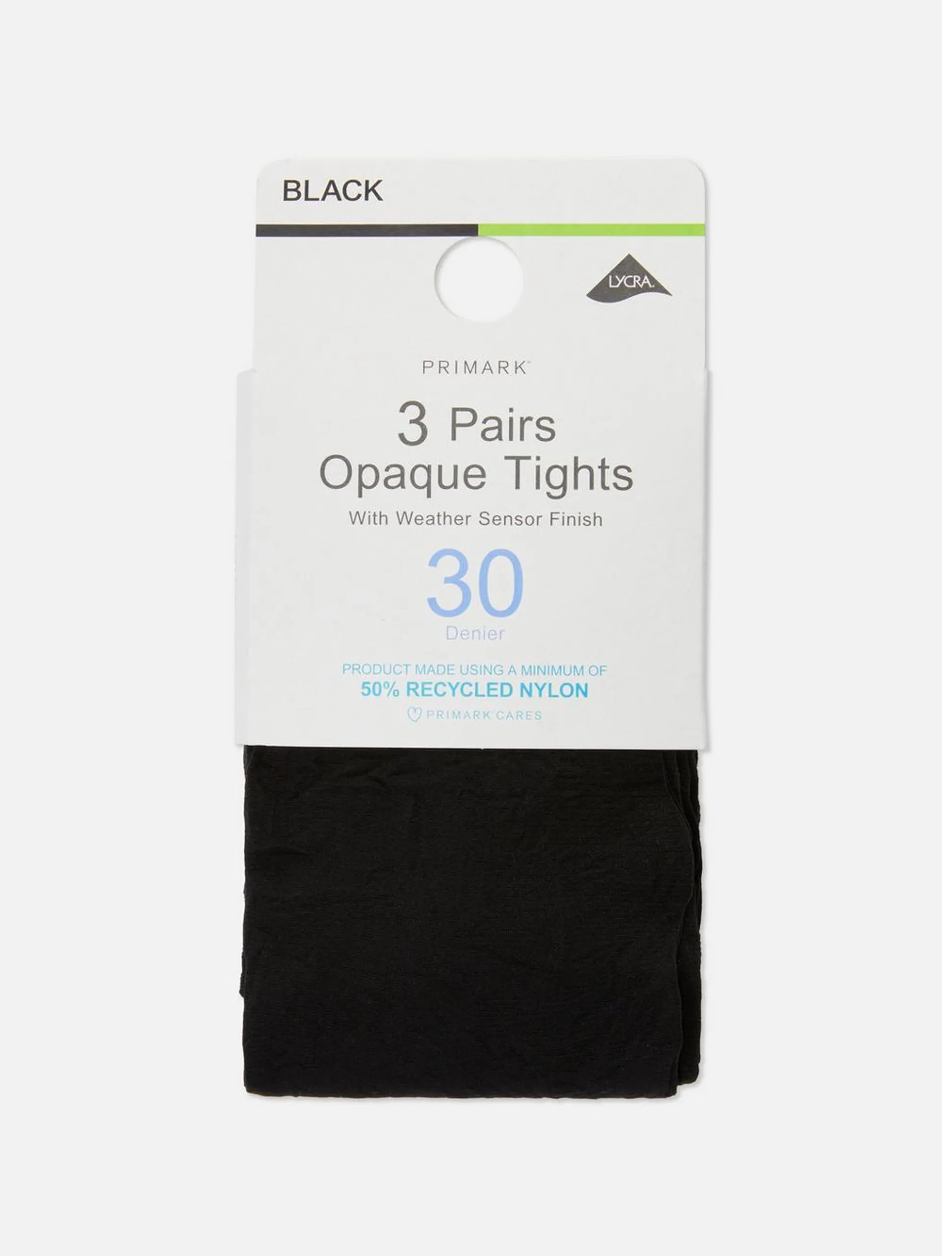 3pk 30 Denier Opaque Tights