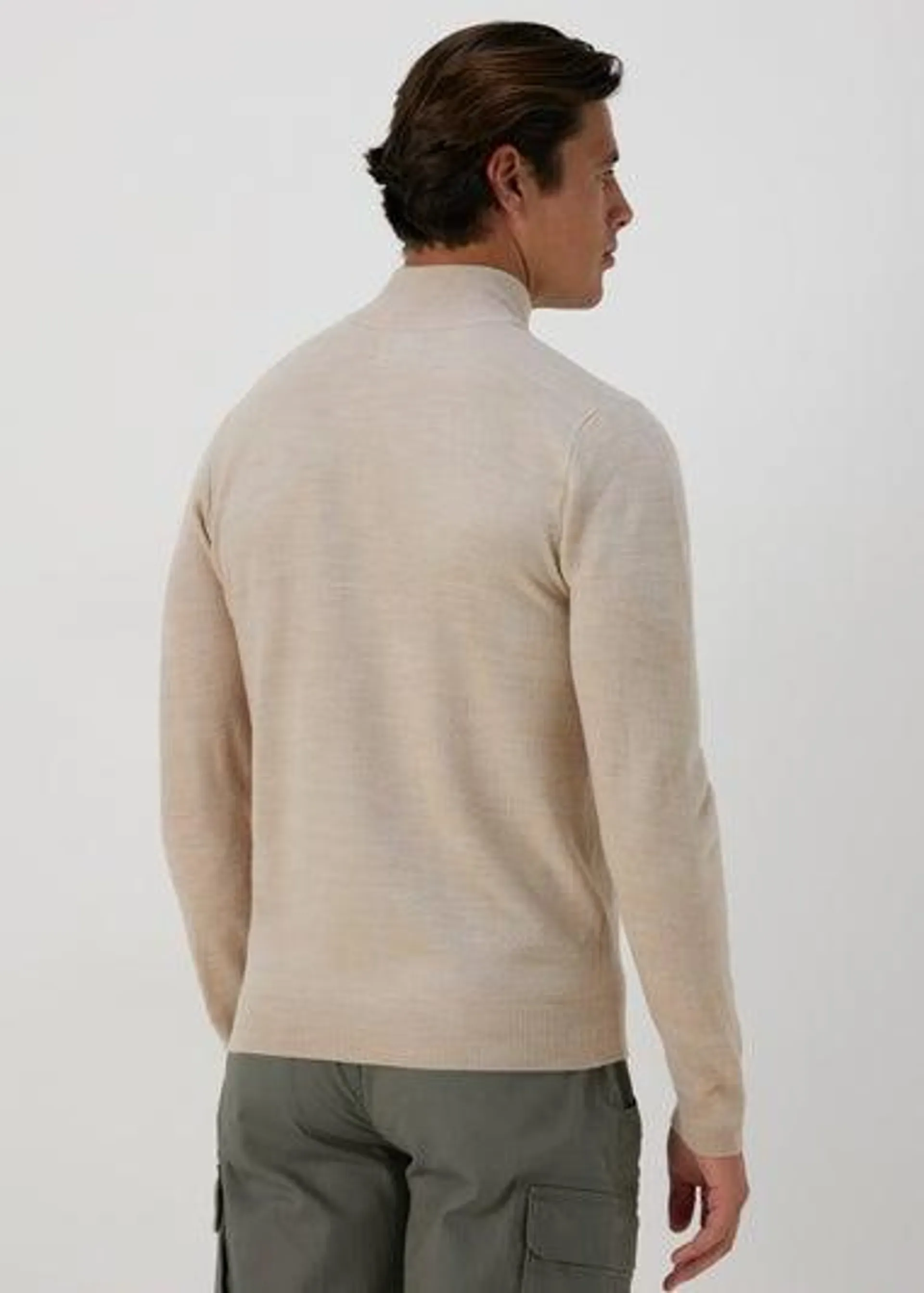 Stone 1/4 Zip Knit Jumper