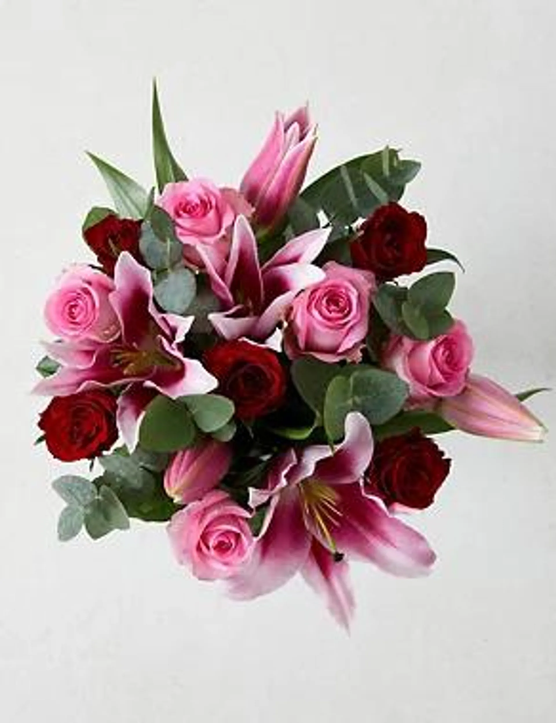 Valentine's Rose & Lily Flowers Bouquet (Delivery from 9th February 2023)