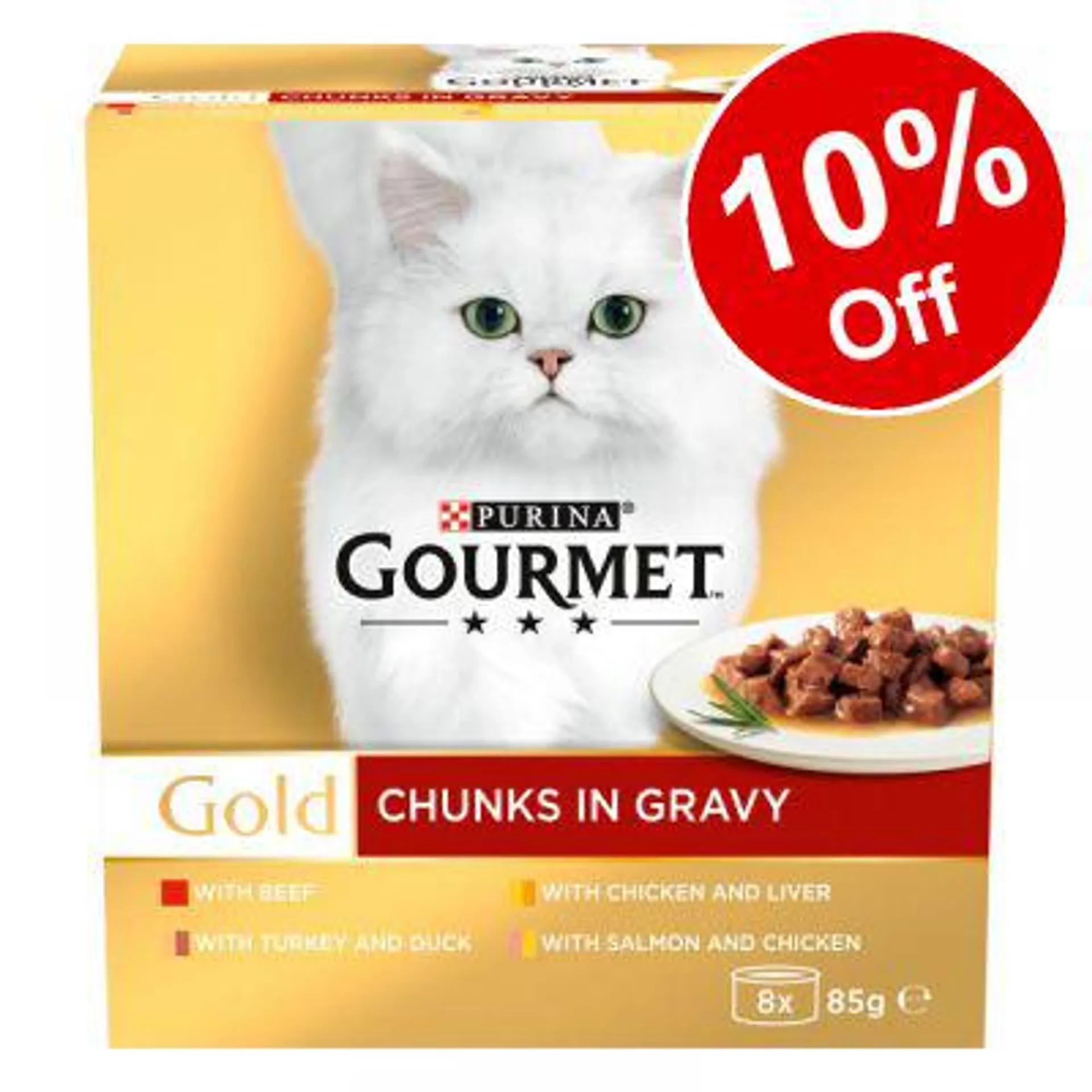 96 x 85g Gourmet Gold Wet Cat Food - 10% Off!*