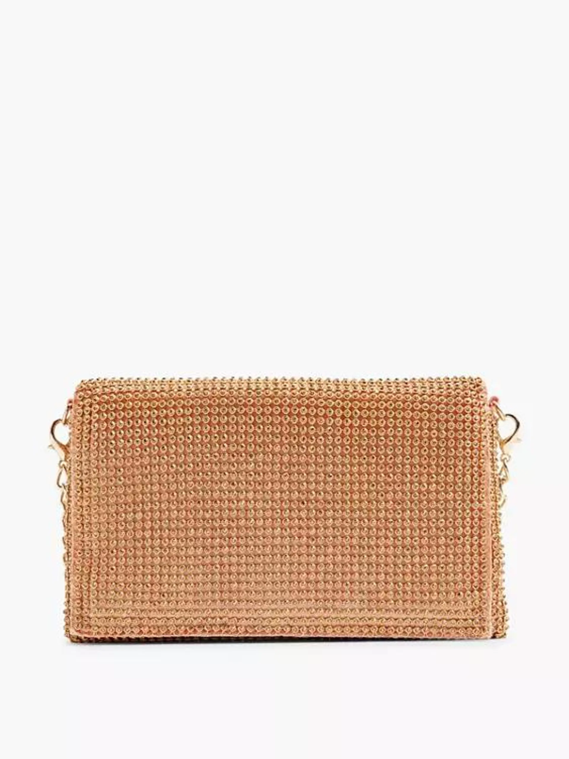 Gold Diamante Clutch Bag with Removable Shoulder Strap