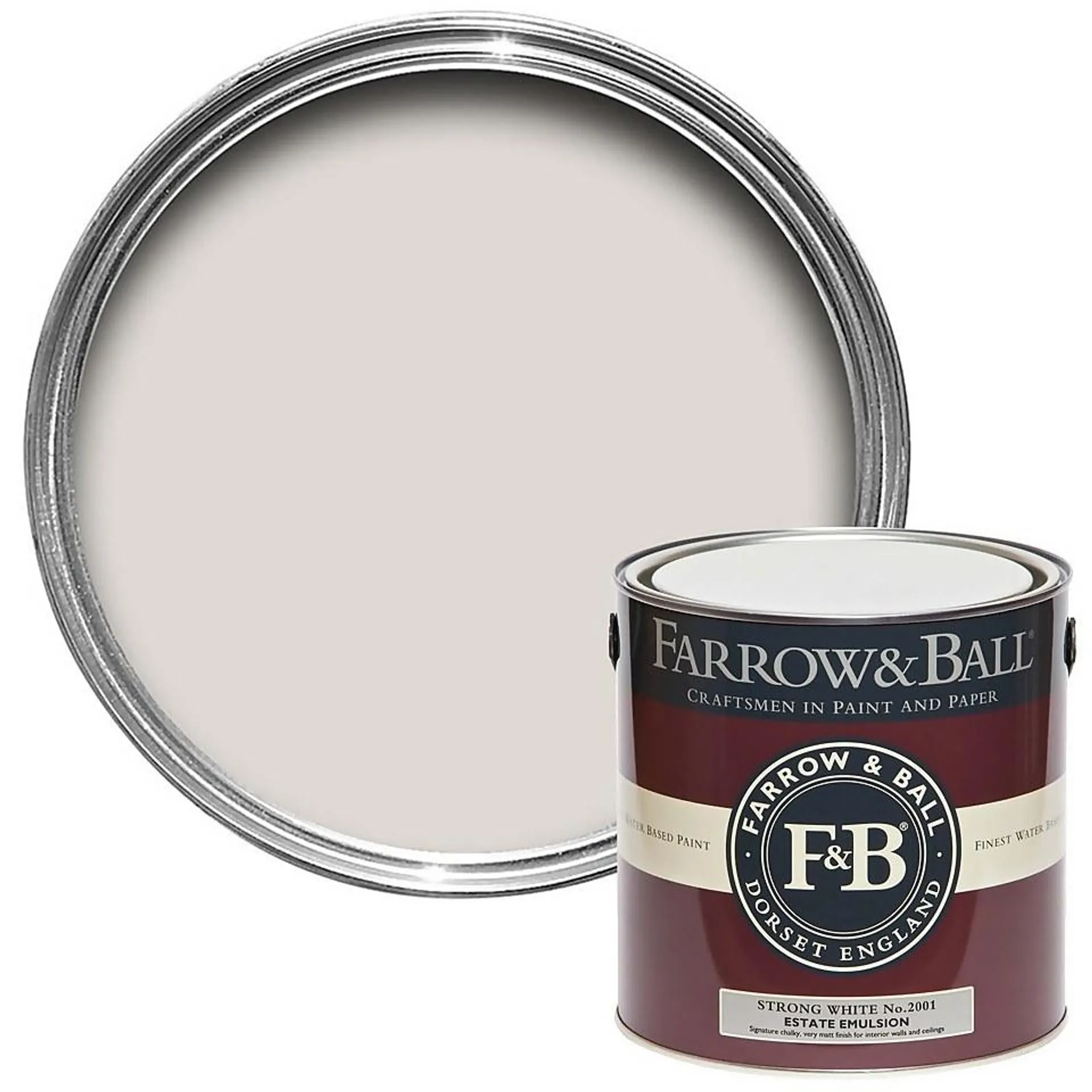 Farrow & Ball Estate Matt Emulsion Paint Strong White No.2001 - 2.5L