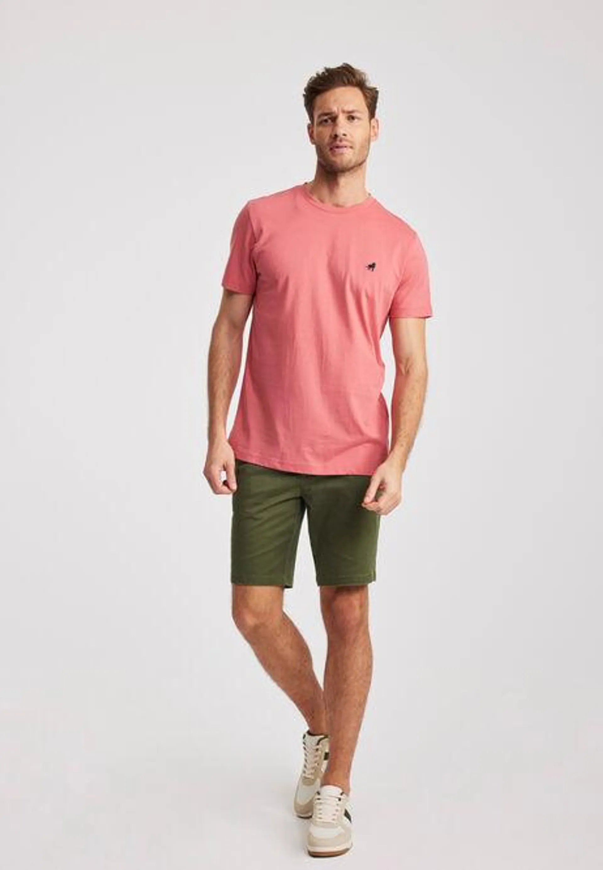 Mens Coral Pink Basic T-Shirt