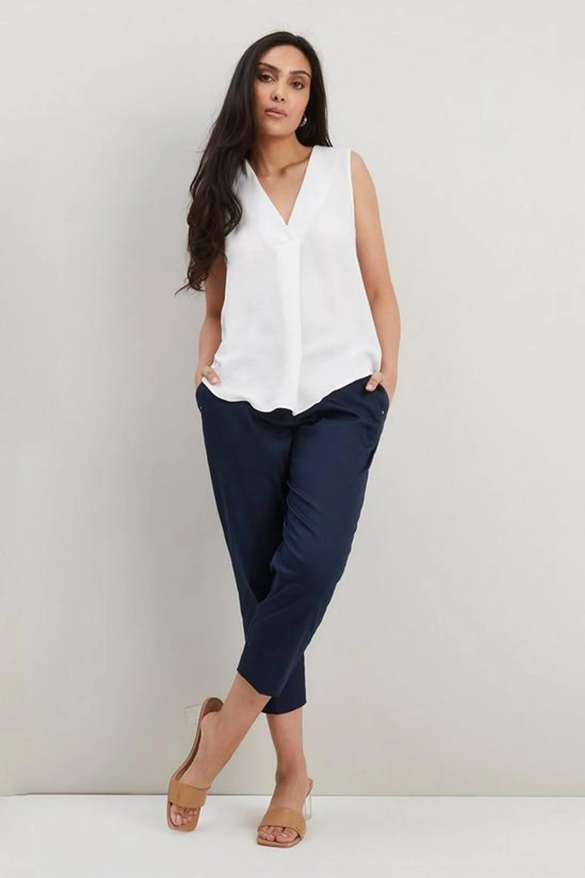 Petite Stretch Crop Trousers