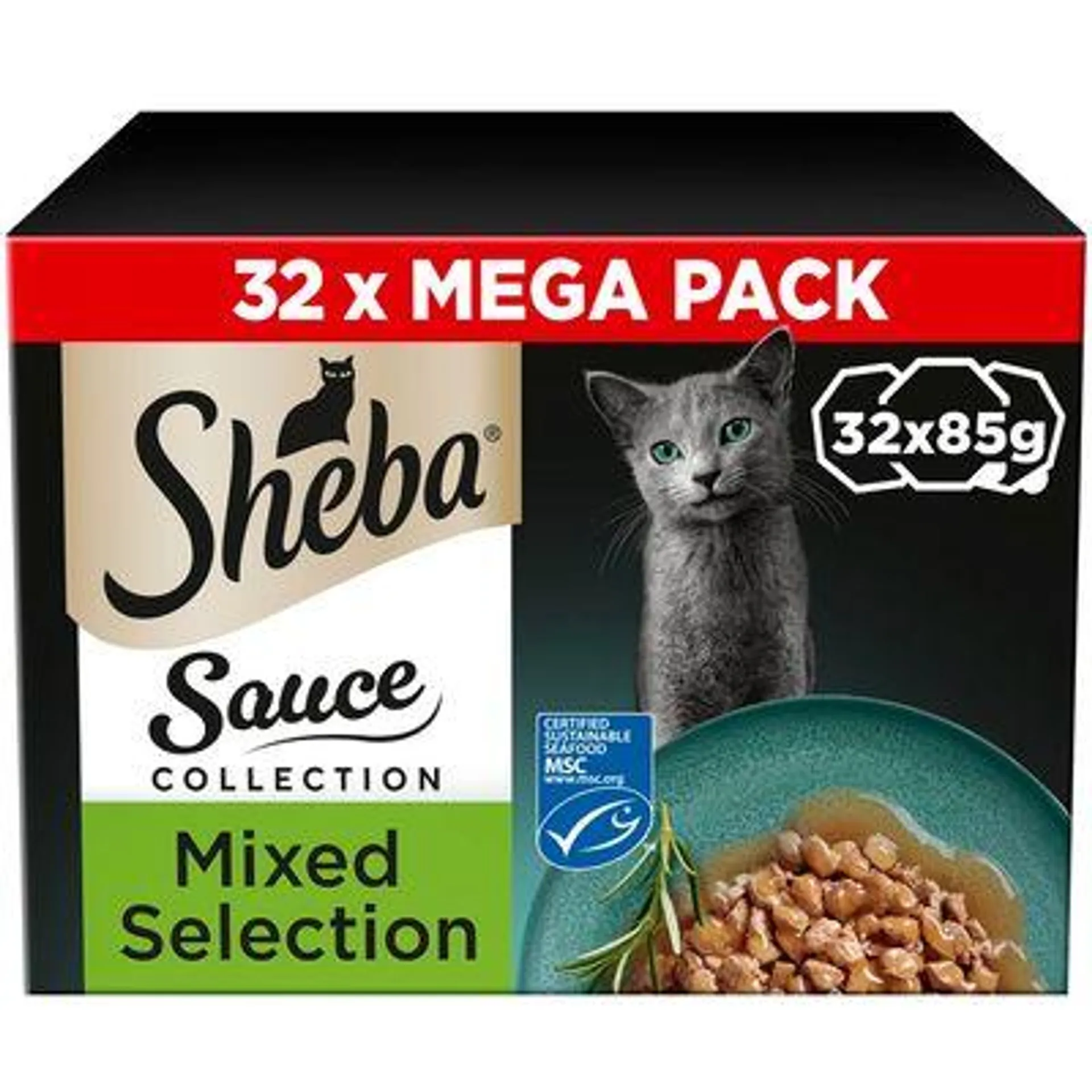 96 x 85g Sheba Wet Cat Food - 84 + 12 Free! *