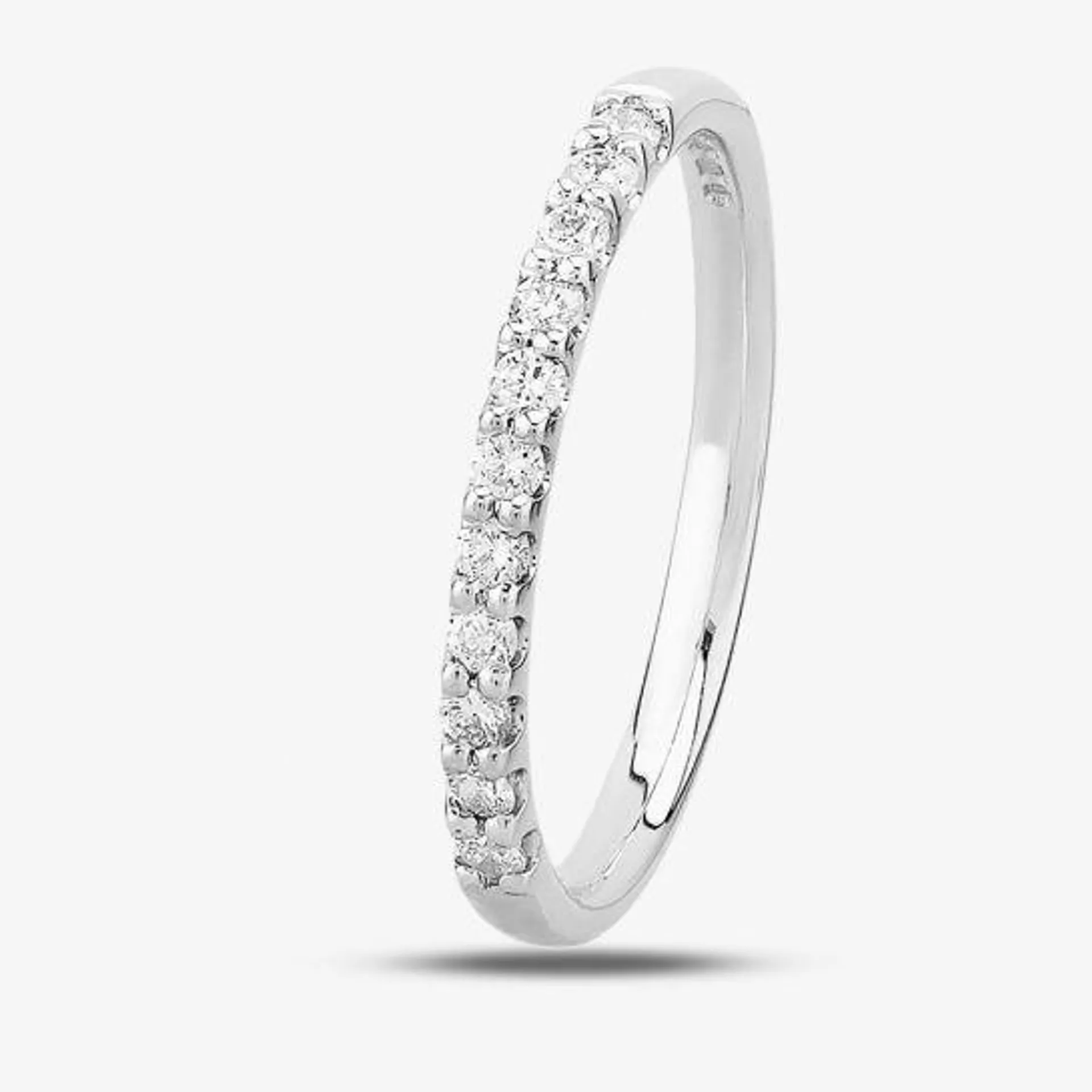9ct White Gold 0.25ct Claw-set Diamond Half Eternity Ring 9009/9W/DQ1025