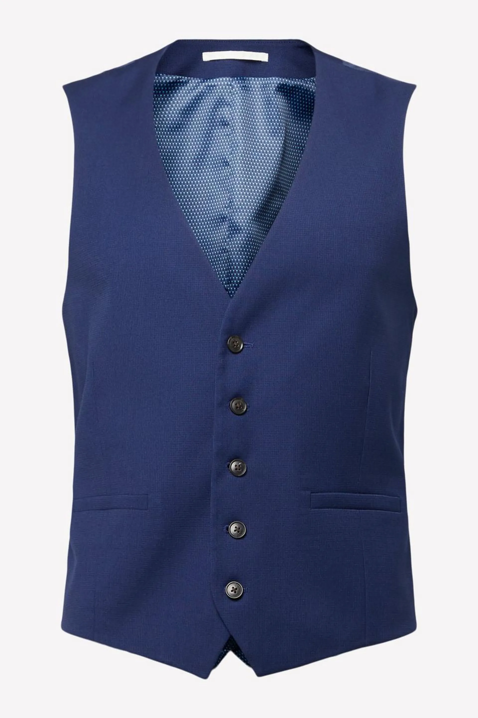 Blue Textured Waistcoat
