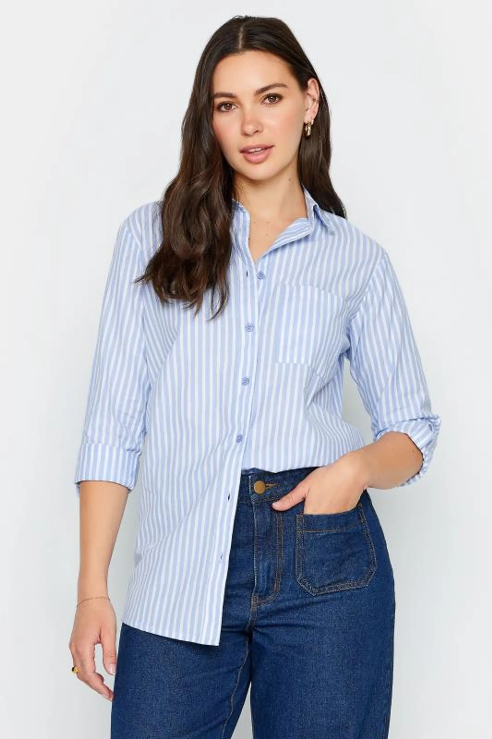 LTS Tall Blue Stripe Shirt